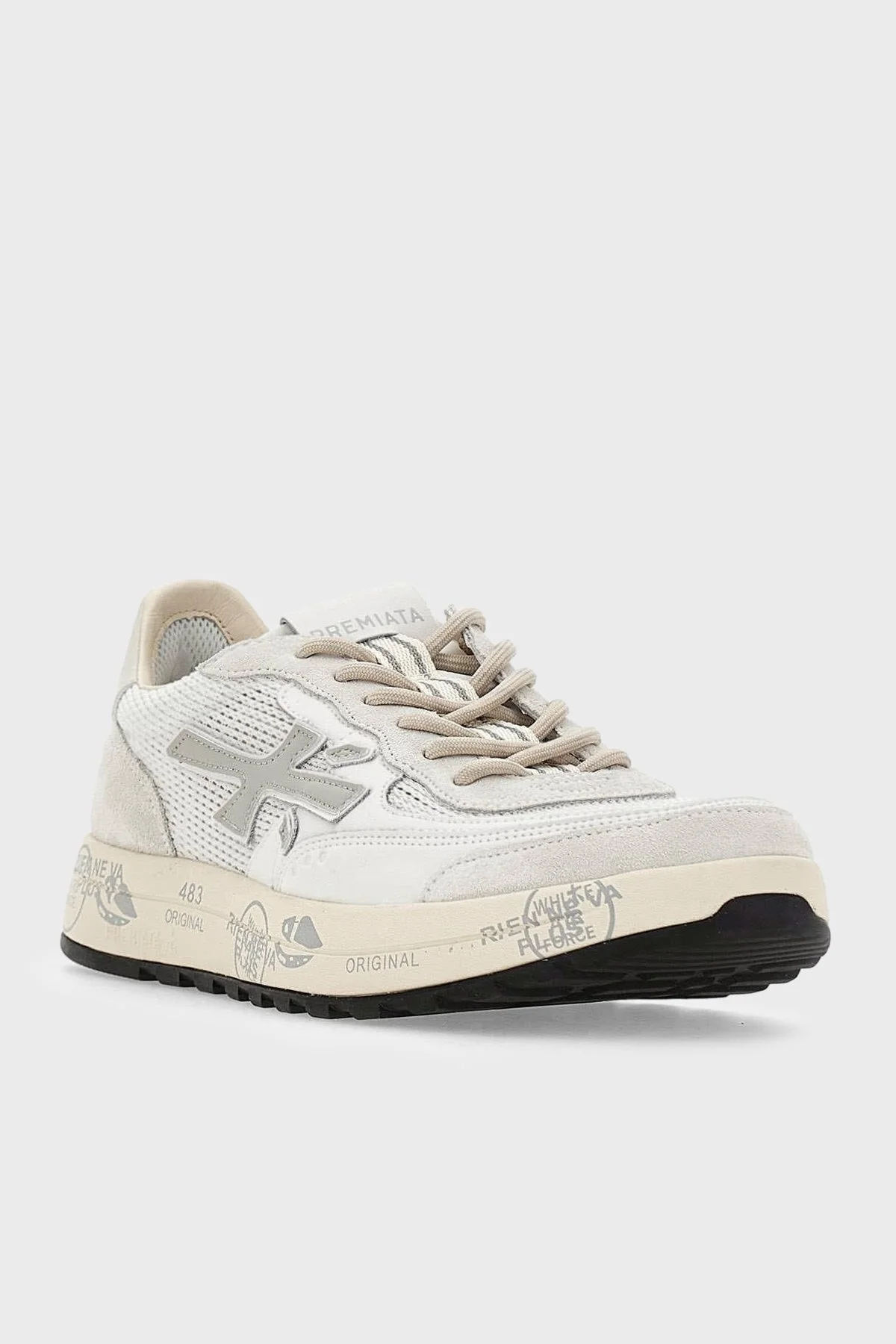 Premiata Logolu Deri Karışımlı Sneaker Erkek Ayakkabı NOUS 8106 BEYAZ - 2