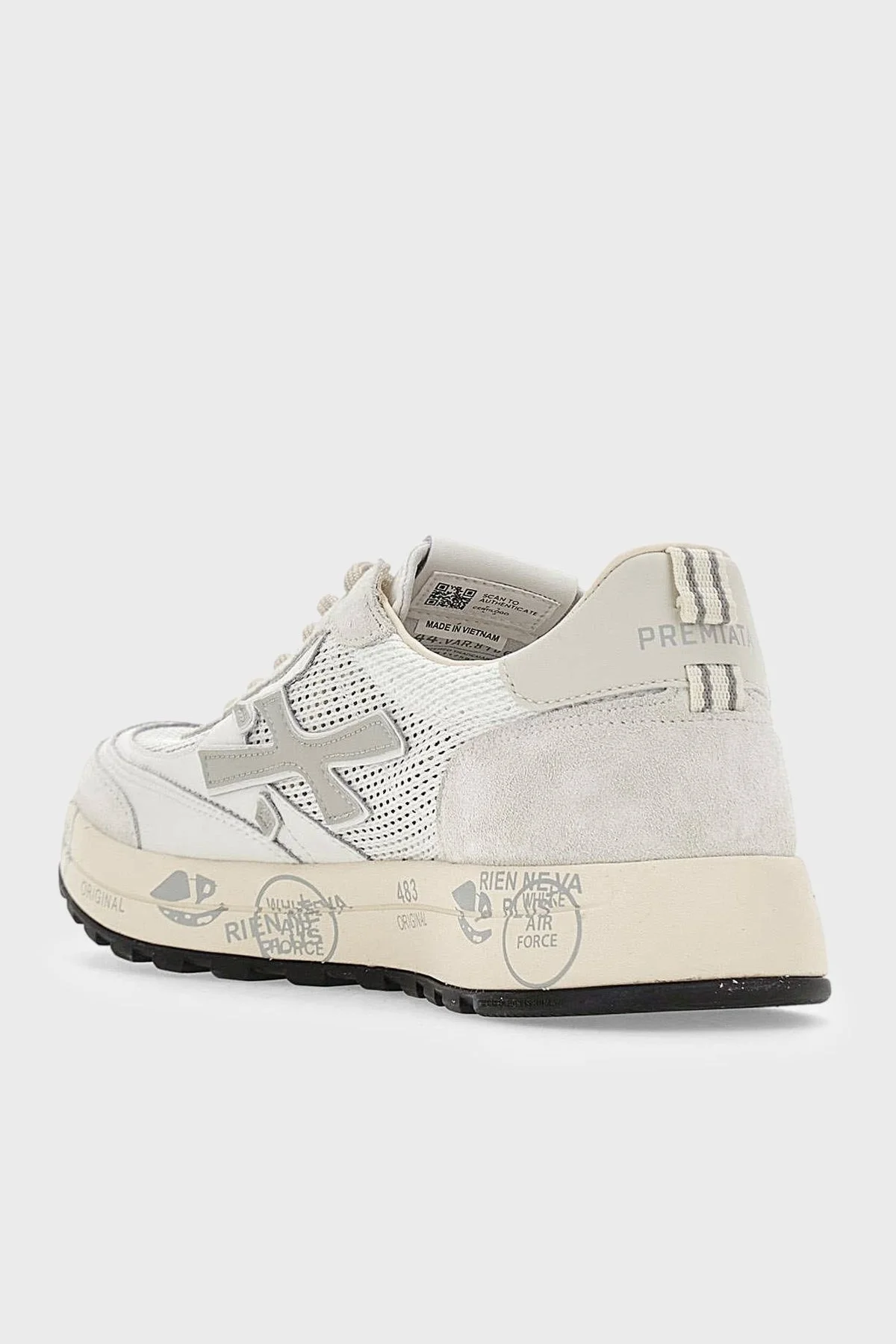 Premiata Logolu Deri Karışımlı Sneaker Erkek Ayakkabı NOUS 8106 BEYAZ - 6