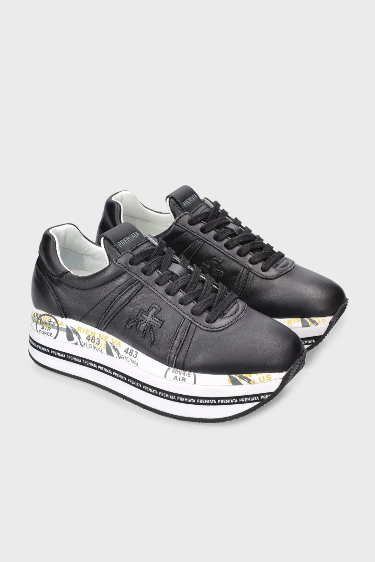 Premiata Logolu Deri Plartform Sneaker Bayan Ayakkabı BETH 3873 SİYAH - 9