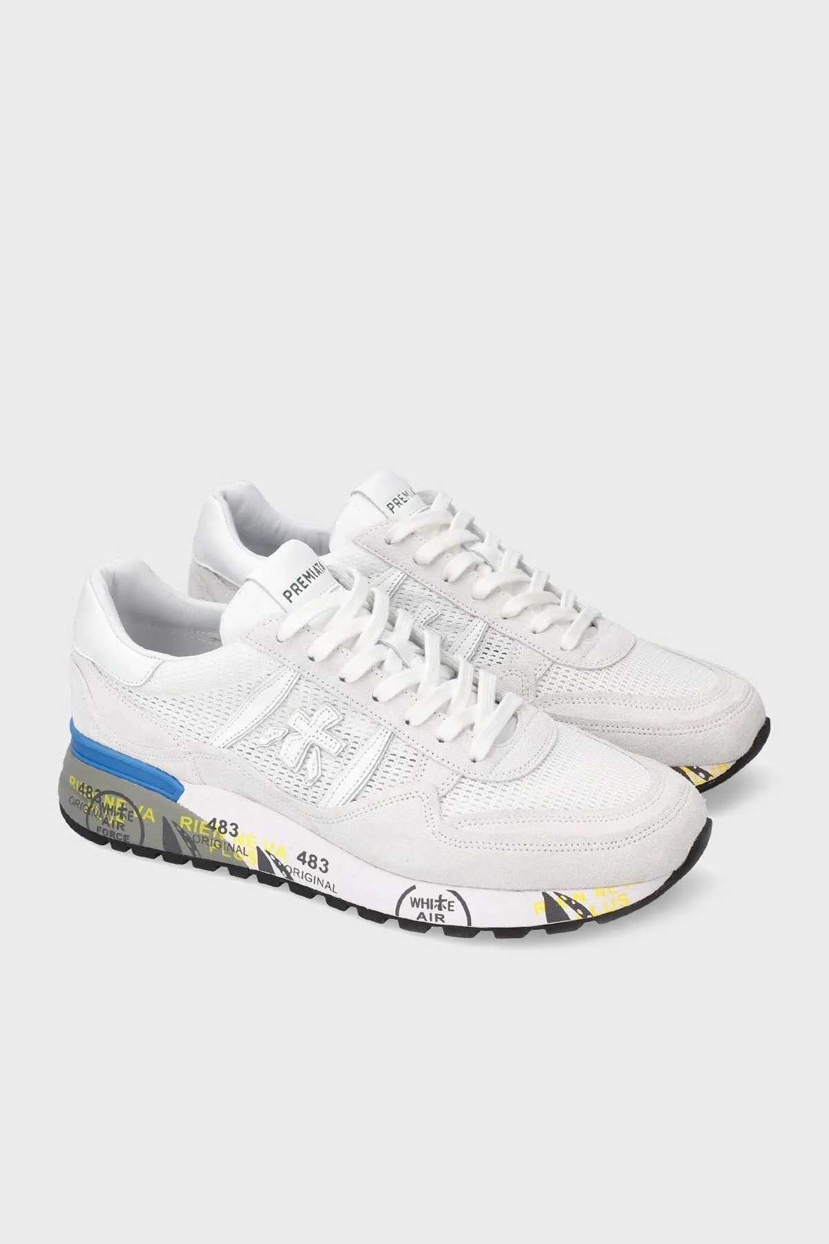 Premiata Logolu Deri Sneaker Erkek Ayakkabı LANDECK 6213 BEYAZ - 5