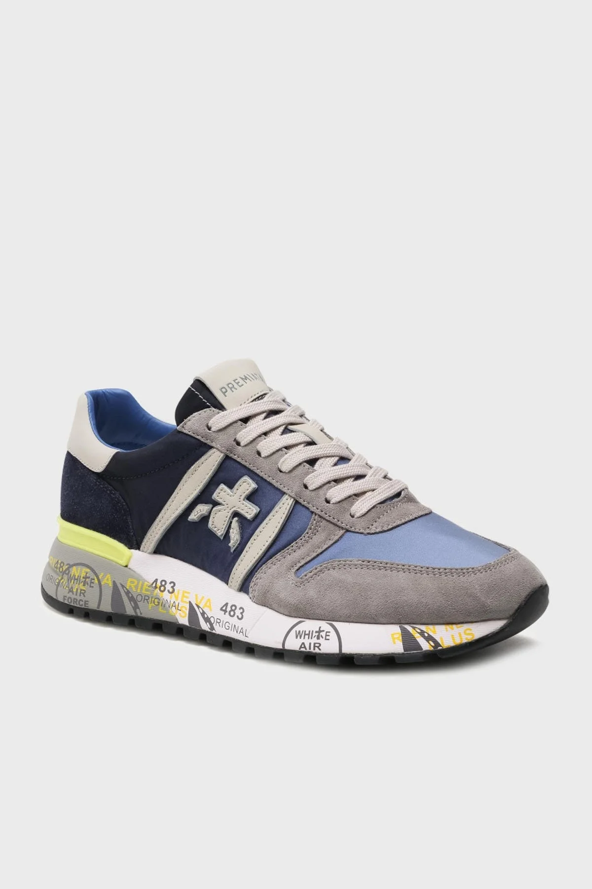 Premiata Logolu Deri Sneaker Erkek Ayakkabı LANDER 4587 LACİVERT - 2