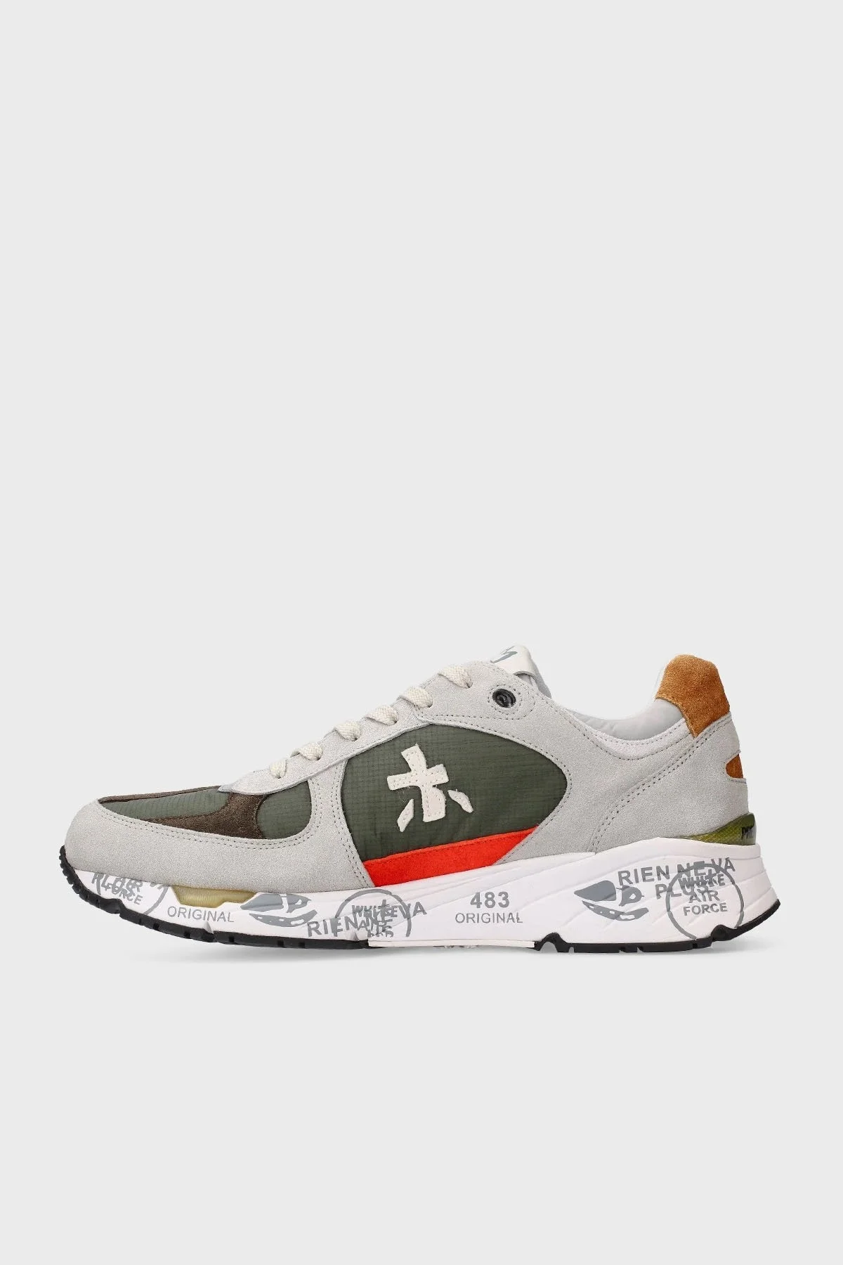 Premiata Logolu Deri Sneaker Erkek Ayakkabı MASE 6157 HAKİ-BEJ - 3