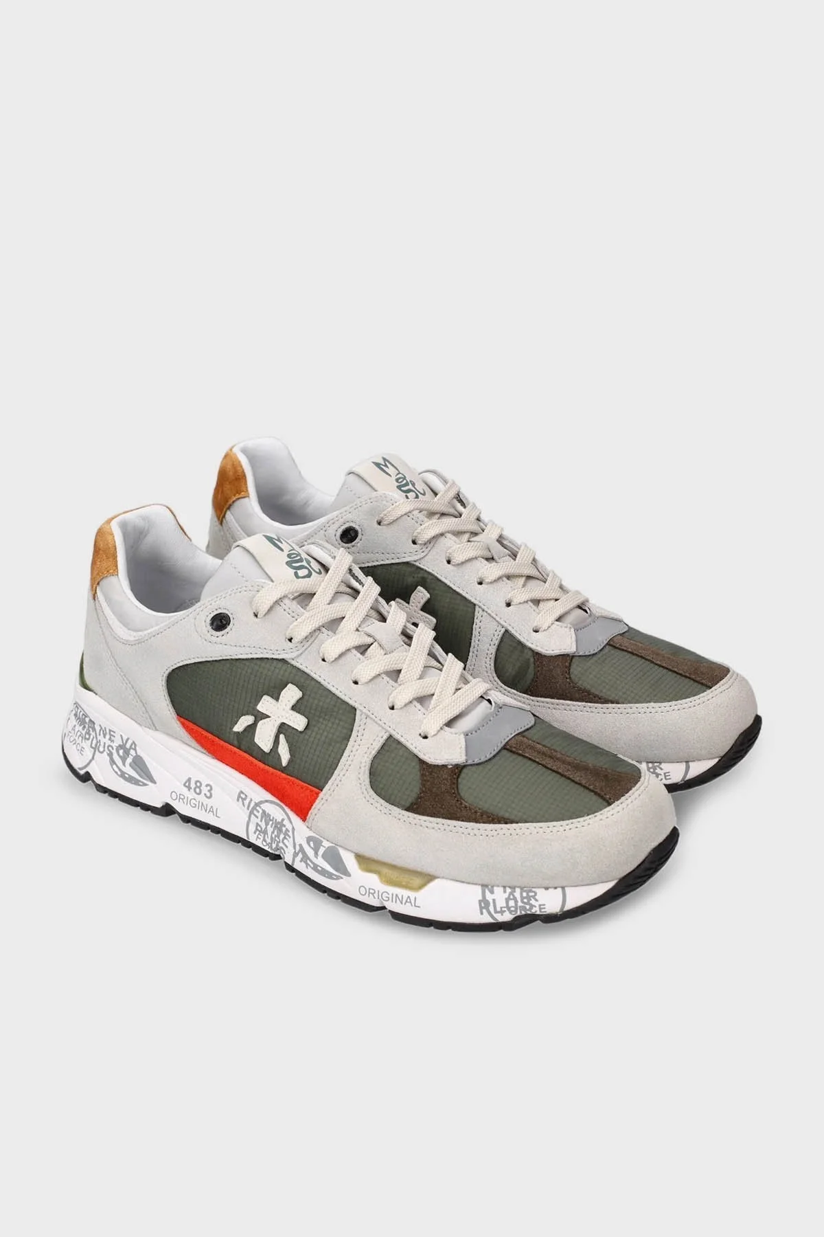 Premiata Logolu Deri Sneaker Erkek Ayakkabı MASE 6157 HAKİ-BEJ - 5