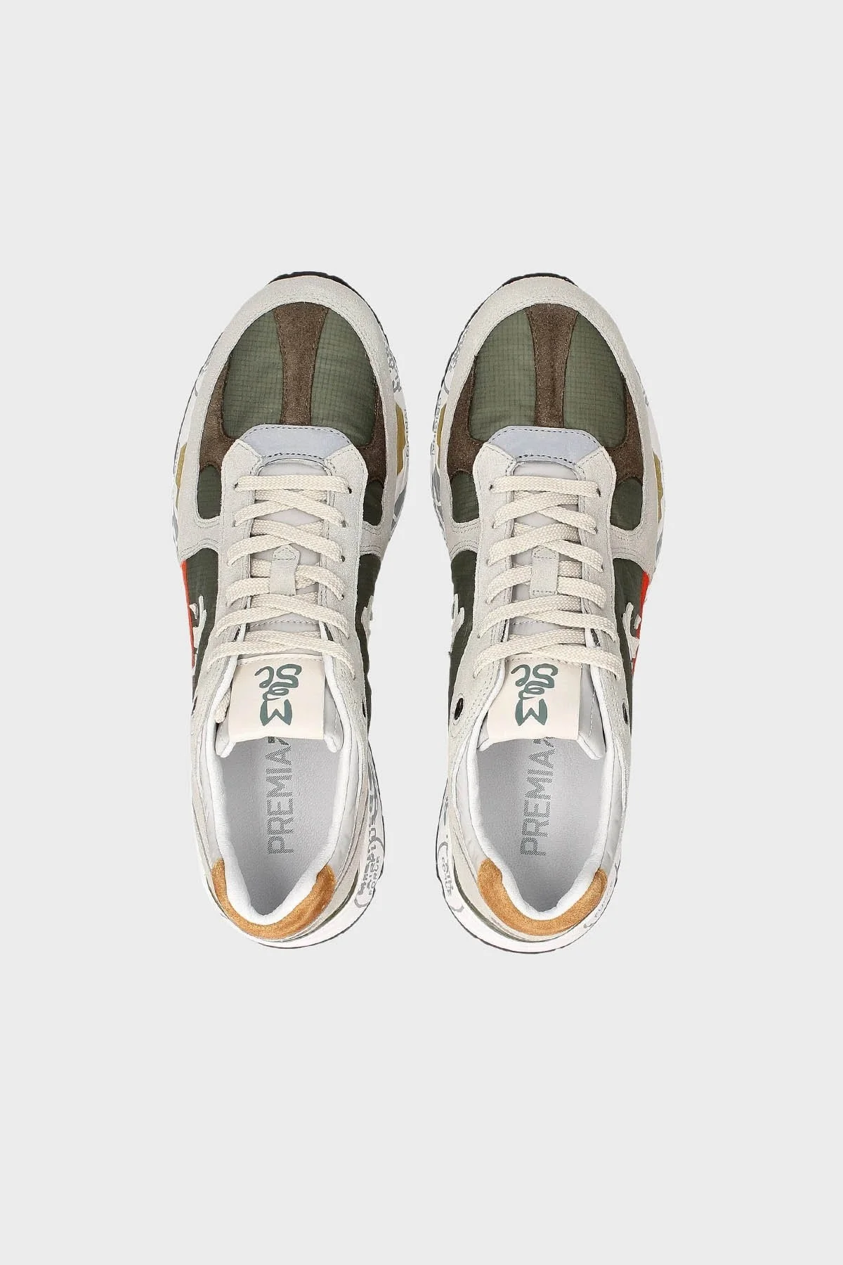 Premiata Logolu Deri Sneaker Erkek Ayakkabı MASE 6157 HAKİ-BEJ - 6