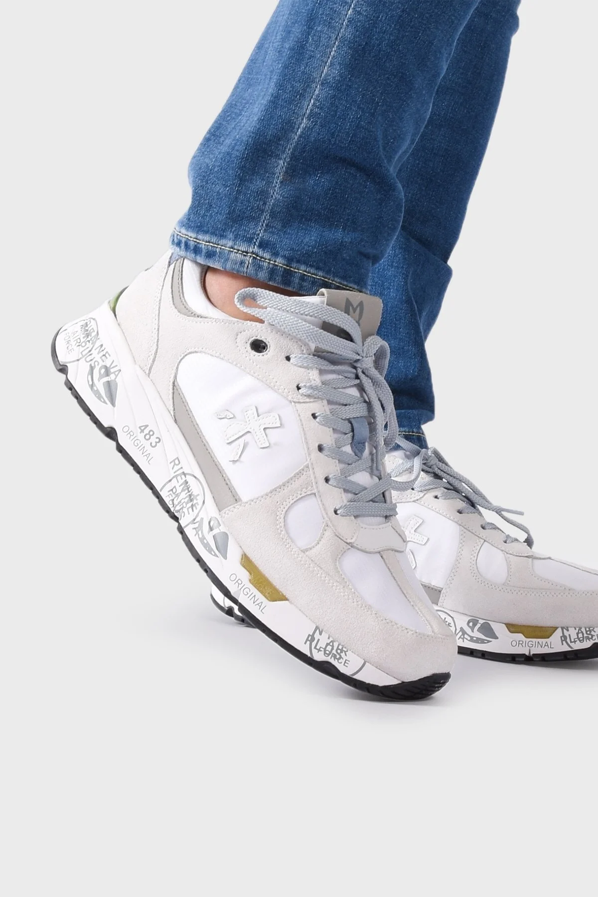 Premiata Logolu Deri Sneaker Erkek Ayakkabı MASE 6162 BEYAZ - 2