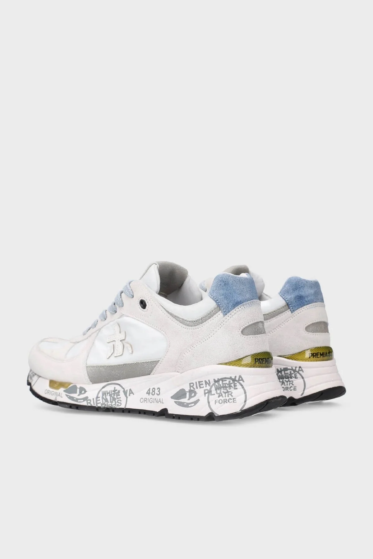 Premiata Logolu Deri Sneaker Erkek Ayakkabı MASE 6162 BEYAZ - 5