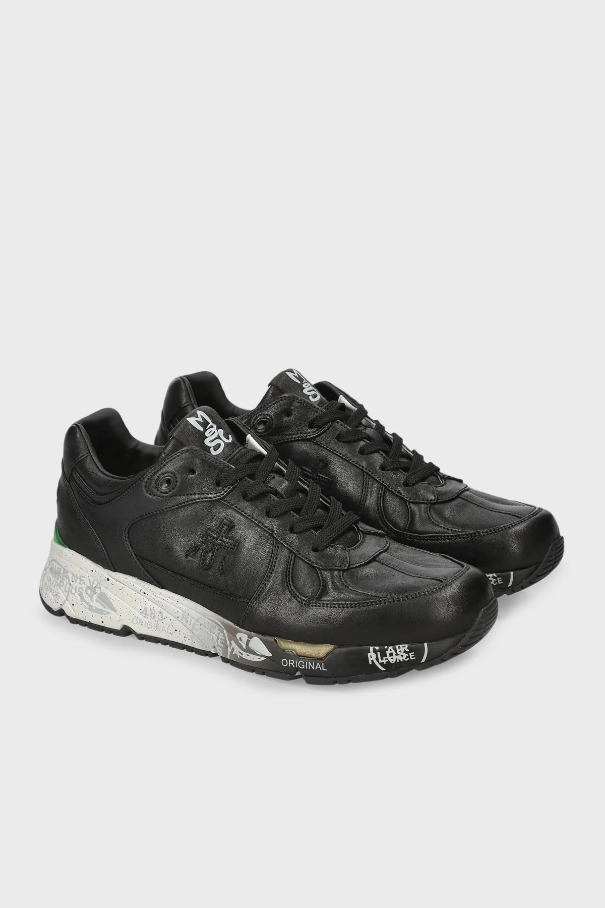 Premiata Logolu Deri Sneaker Erkek Ayakkabı MASE 7083 SİYAH - 3