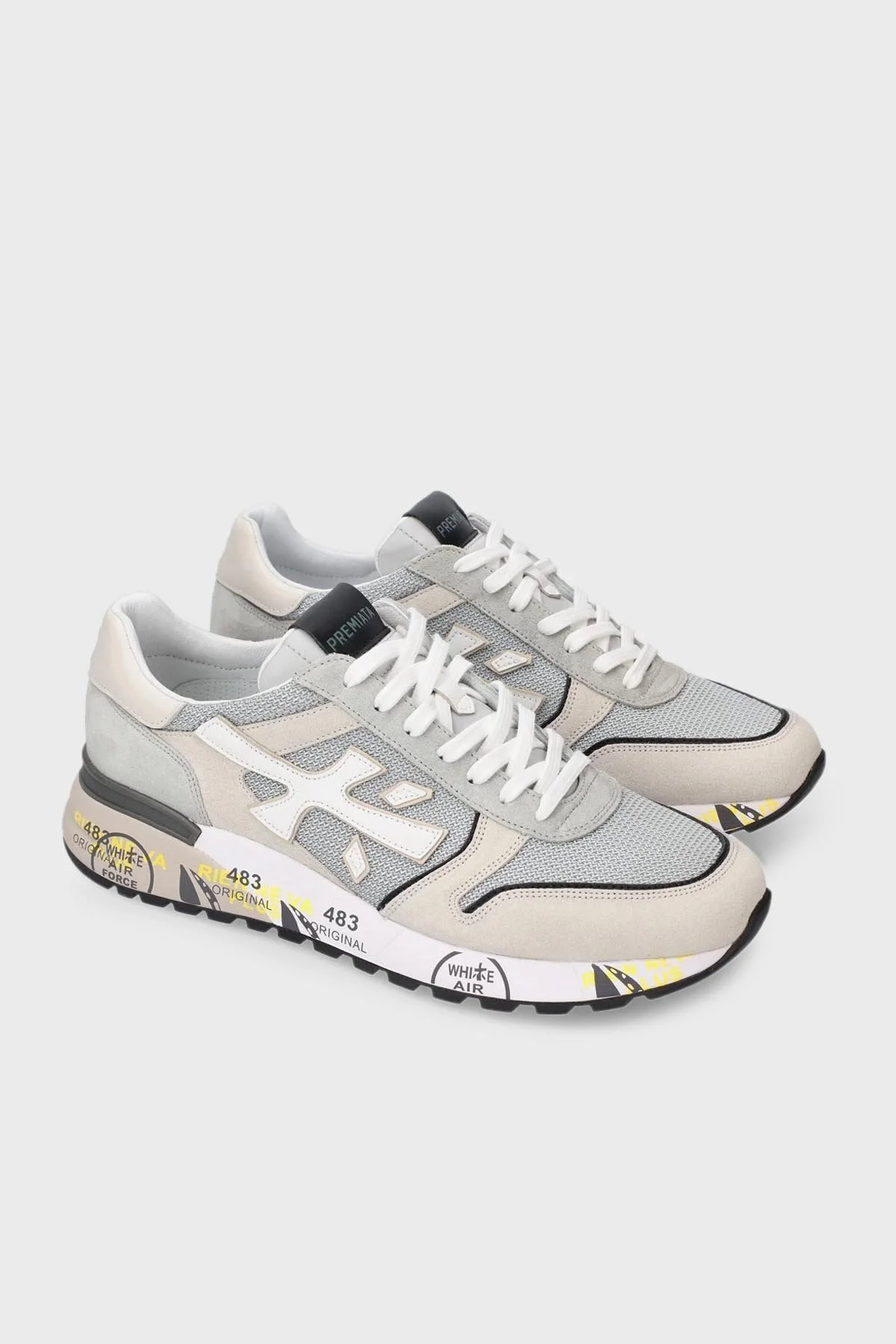 Premiata Logolu Deri Sneaker Erkek Ayakkabı MICK 6171 YEŞİL-BEJ - 5