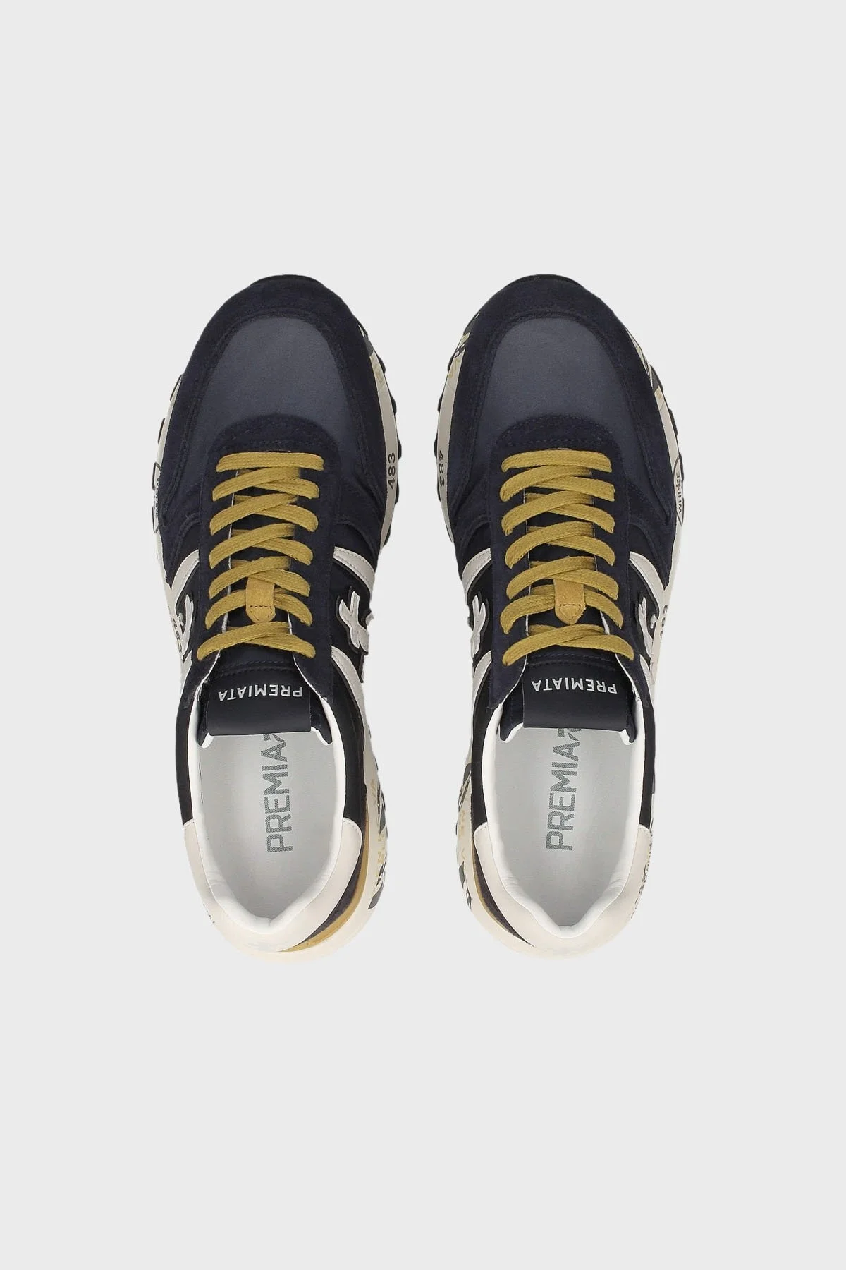 Premiata Logolu Hakiki Deri Karışımlı Sneaker Erkek Ayakkabı LANDER 6904 LACİVERT - 5
