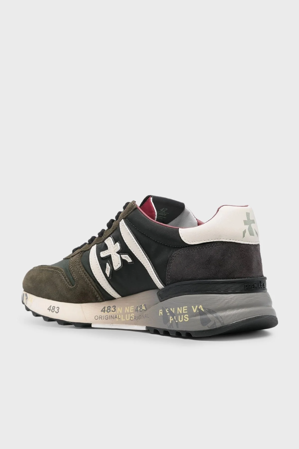 Premiata Logolu Hakiki Deri Karışımlı Sneaker Erkek Ayakkabı LANDER 6905 HAKİ - 11