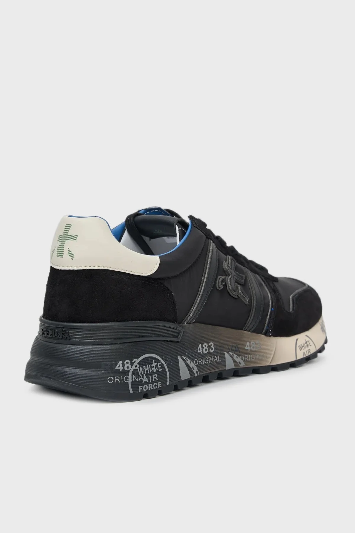 Premiata Logolu Hakiki Deri Karışımlı Sneaker Erkek Ayakkabı LANDER 7079 SİYAH - 6