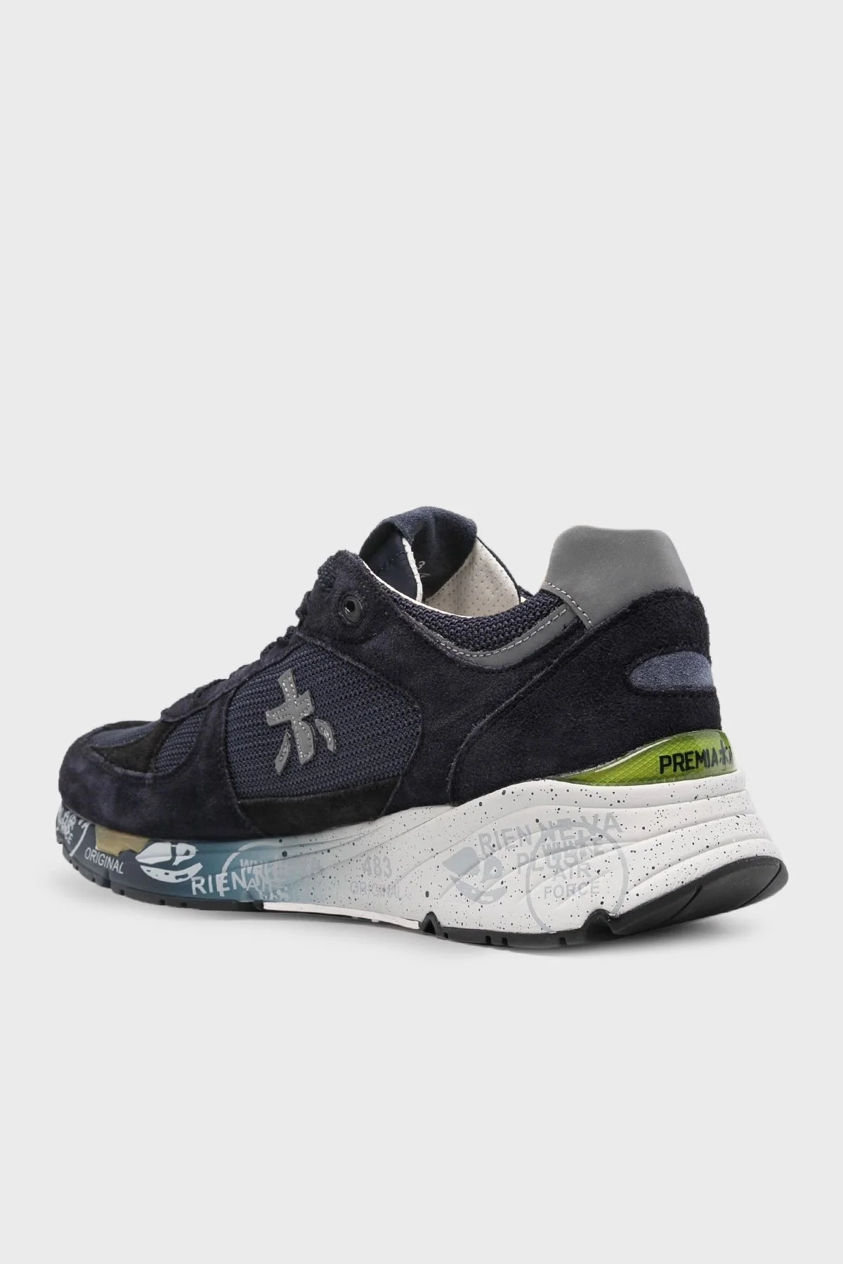 Premiata Logolu Hakiki Deri Karışımlı Sneaker Erkek Ayakkabı MASE 6887 LACİVERT - 4