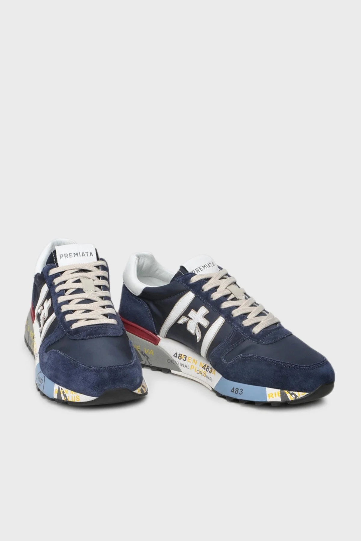 Premiata Logolu Hakiki Deri Sneaker Erkek Ayakkabı LANDER 5675 LACİVERT - 4