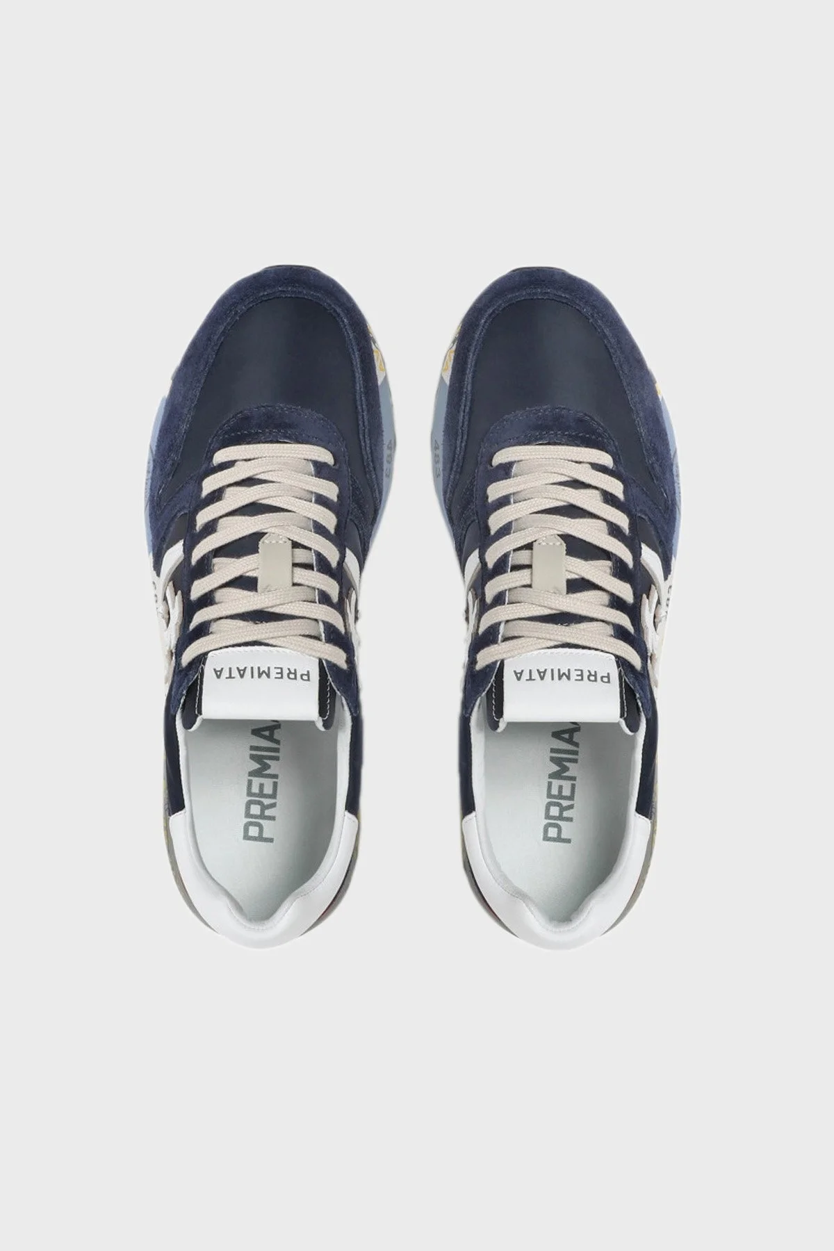 Premiata Logolu Hakiki Deri Sneaker Erkek Ayakkabı LANDER 5675 LACİVERT - 5