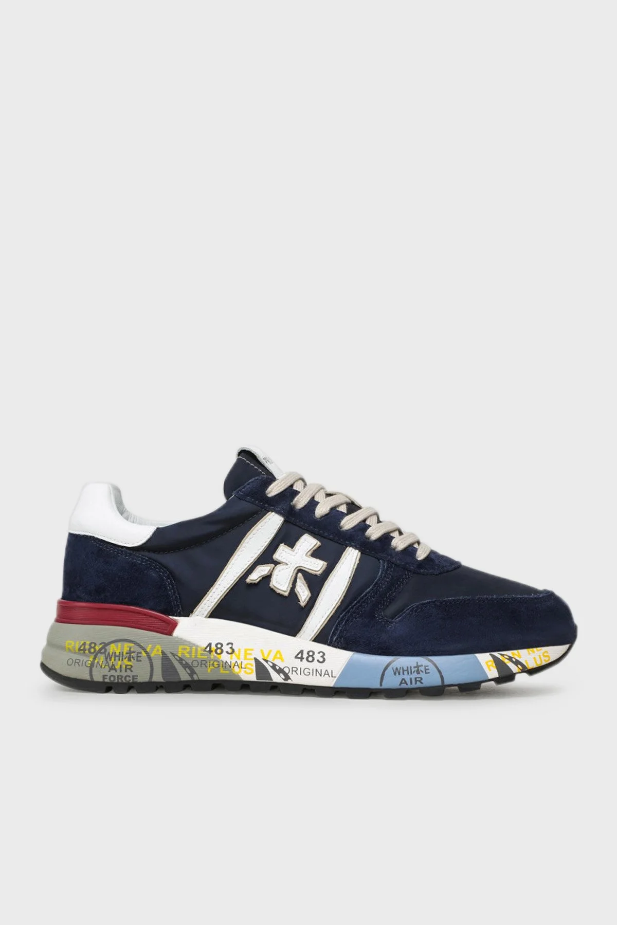 Premiata Logolu Hakiki Deri Sneaker Erkek Ayakkabı LANDER 5675 LACİVERT - 1