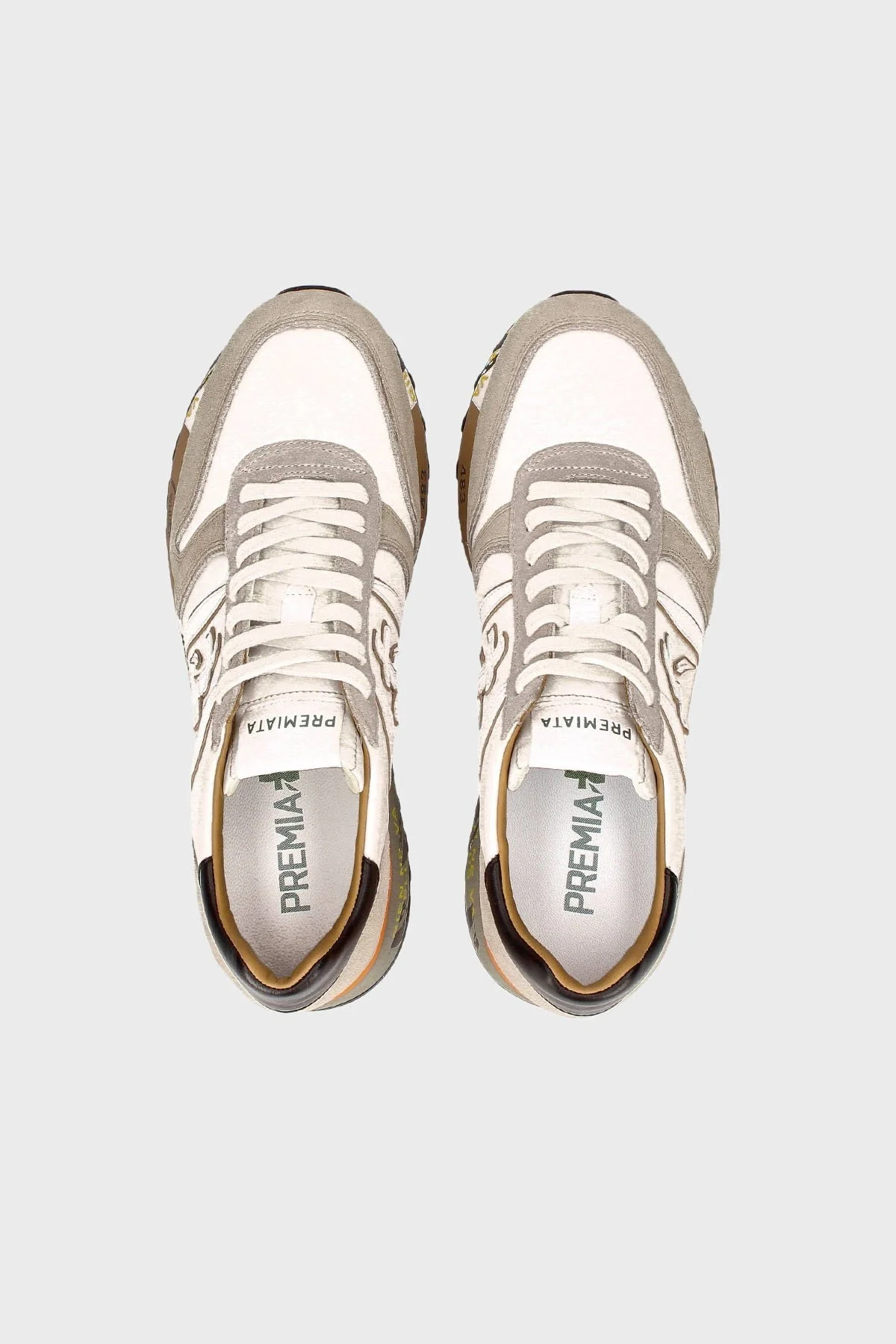 Premiata Logolu Hakiki Deri Sneaker Erkek Ayakkabı LANDER 5678 BEYAZ - 6