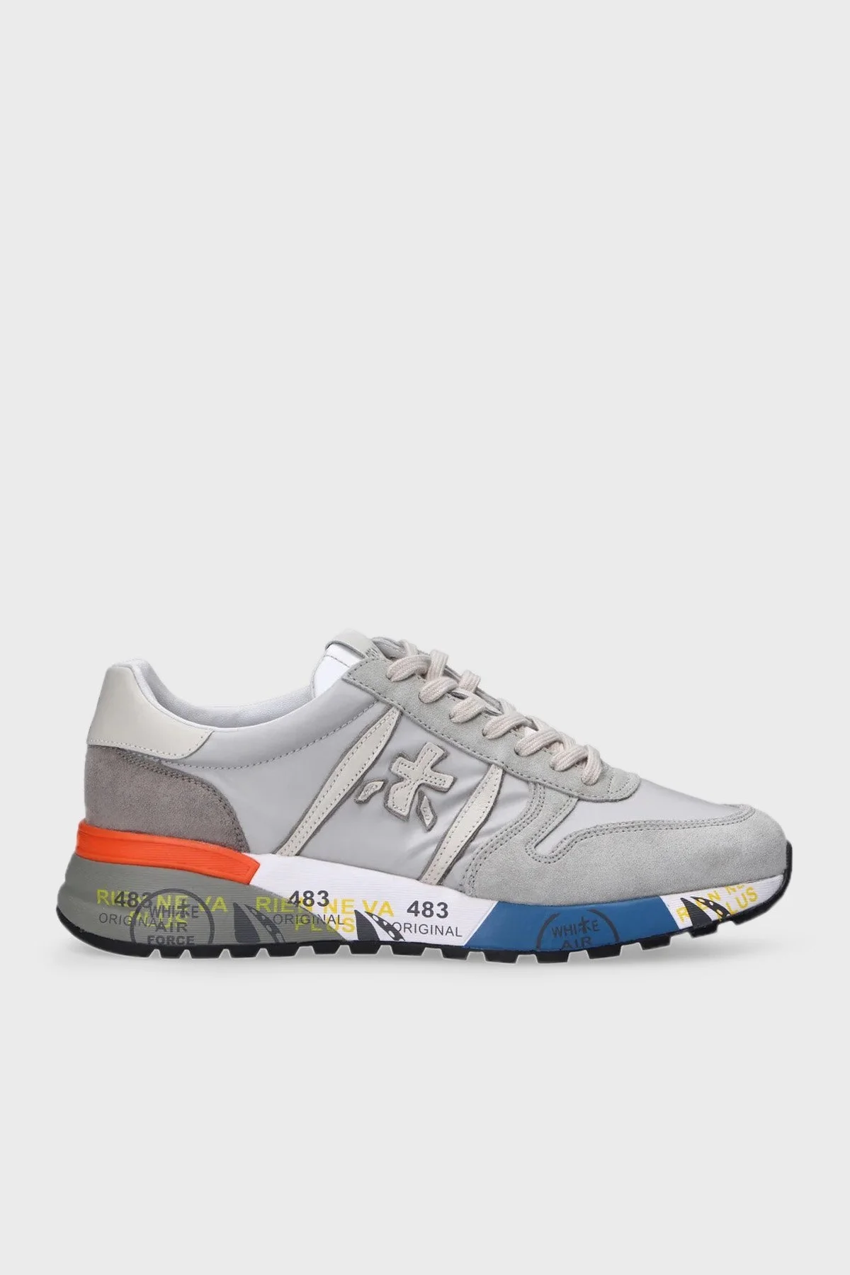 Premiata Logolu Hakiki Deri Sneaker Erkek Ayakkabı LANDER 6130 GRİ - 1