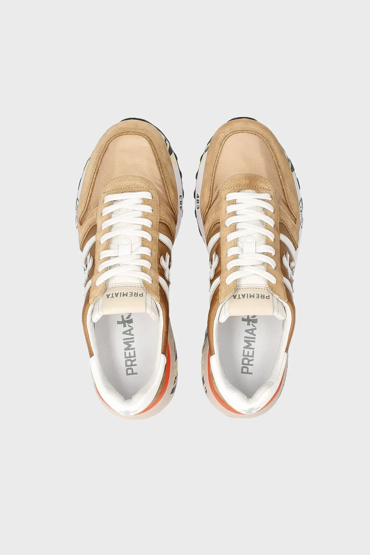 Premiata Logolu Hakiki Deri Sneaker Erkek Ayakkabı LANDER 6131 KAHVE - 6