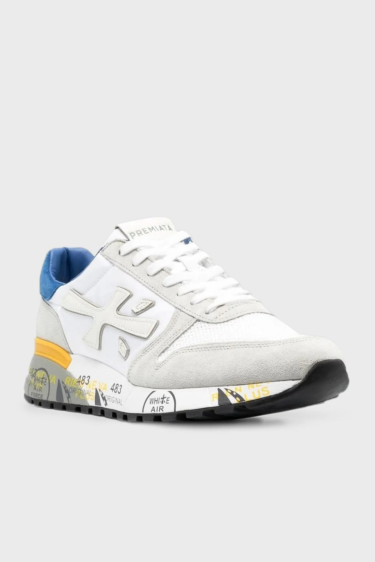 Premiata Logolu Hakiki Deri Sneaker Erkek Ayakkabı MICK 6168 BEYAZ-GRİ - 3