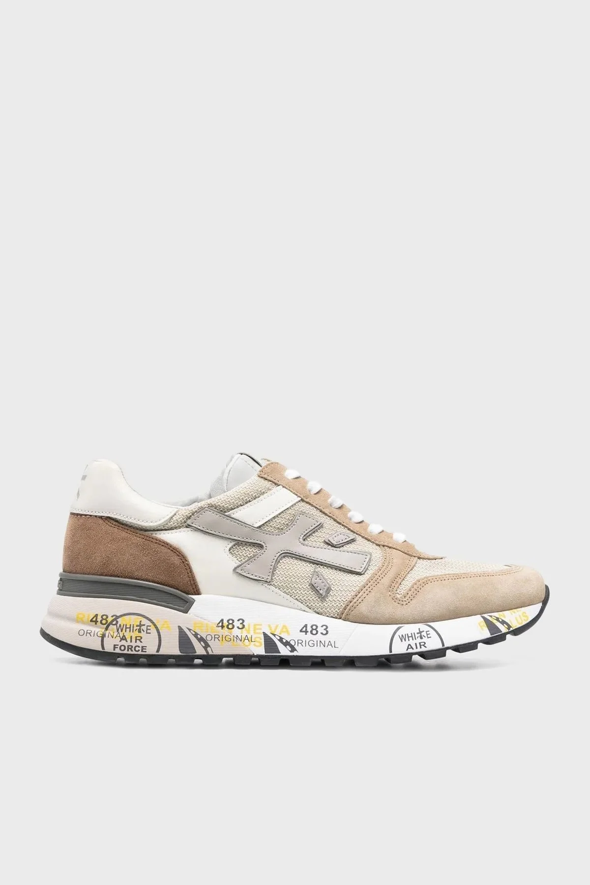 Premiata Logolu Hakiki Deri Sneaker Erkek Ayakkabı MICK 6172 BEJ-KAHVE - 1