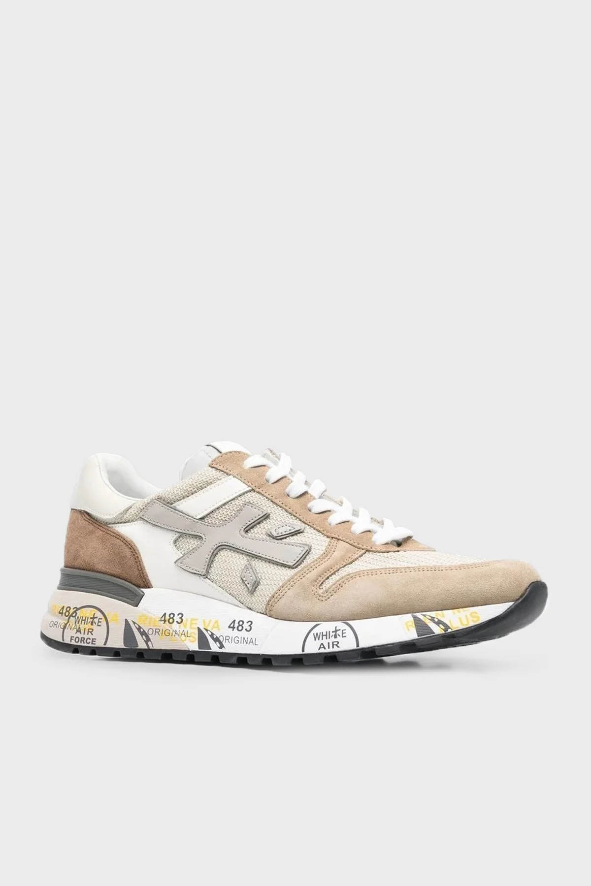 Premiata Logolu Hakiki Deri Sneaker Erkek Ayakkabı MICK 6172 BEJ-KAHVE - 3