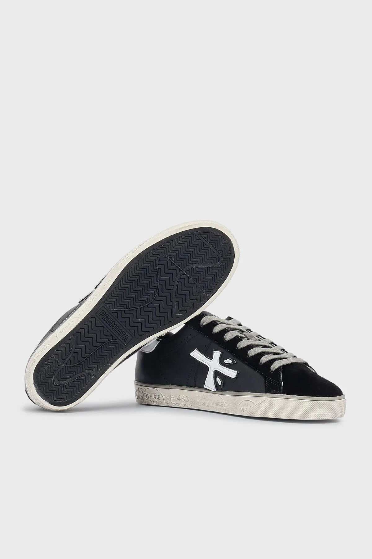 Premiata Logolu Hakiki Deri Sneaker Erkek Ayakkabı STEVEN 5439 SİYAH - 5