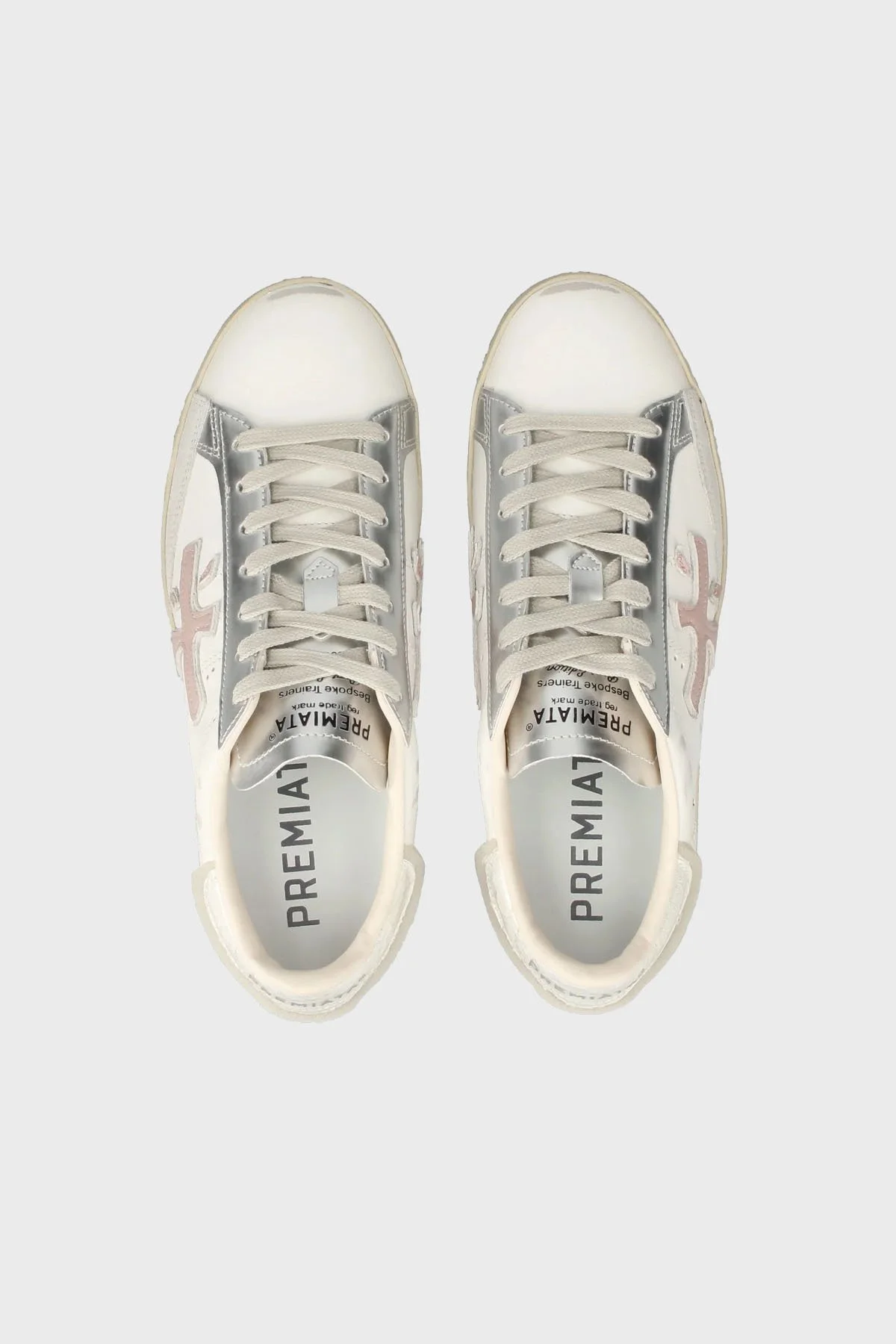 Premiata Logolu Hakiki Deri Vintage Sneaker Bayan Ayakkabı STEVEND 7281 EKRU - 12