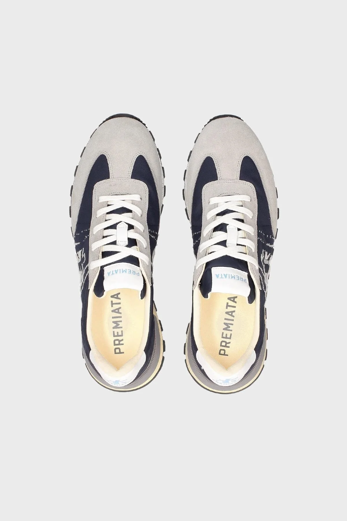 Premiata Logolu Sneaker Erkek Ayakkabı JOHN LOW 6203G LACİVERT-GRİ - 4