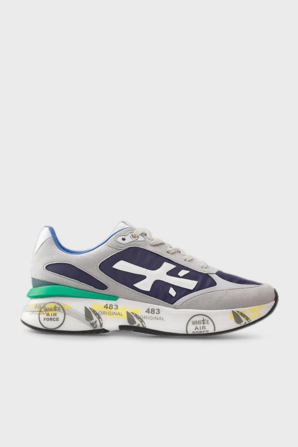 Premiata Logolu Sneaker Erkek Ayakkabı MOE RUN 6334 LACİVERT-VİZON - 1