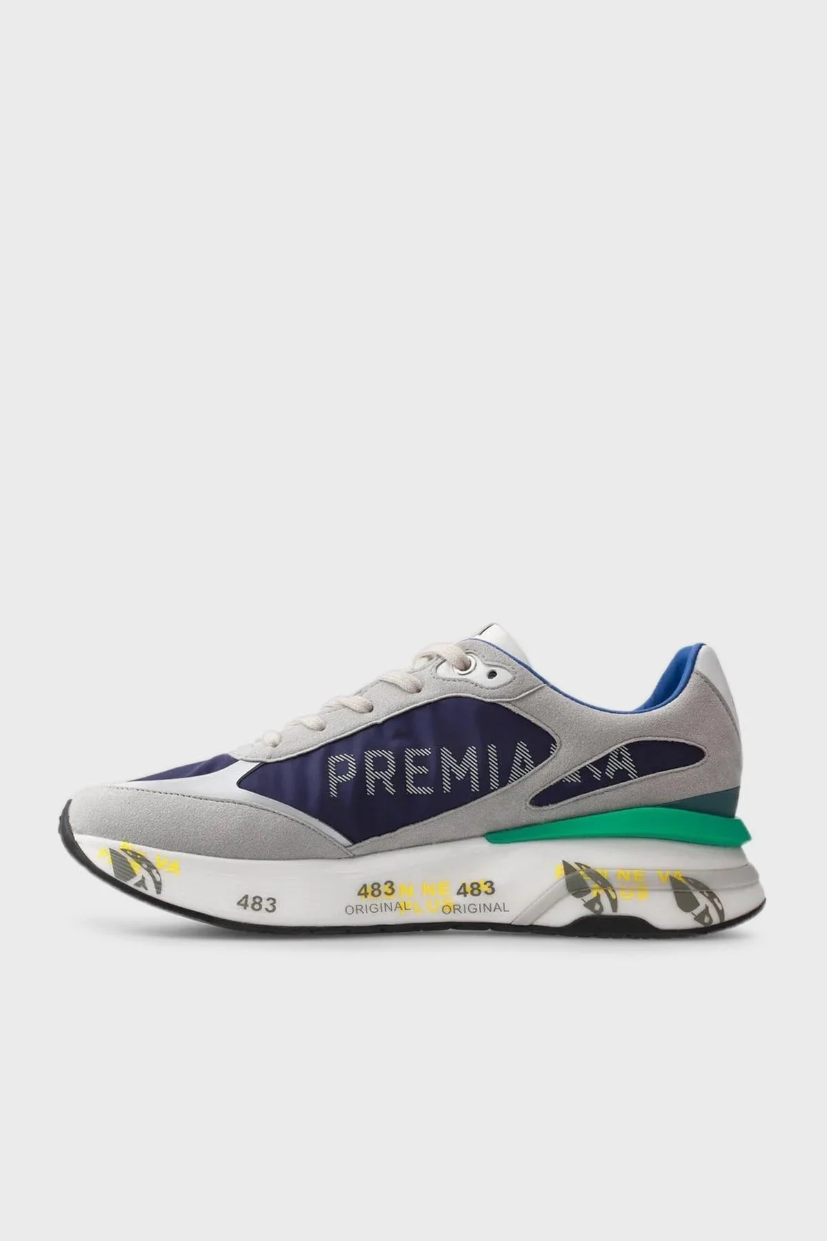 Premiata Logolu Sneaker Erkek Ayakkabı MOE RUN 6334 LACİVERT-VİZON - 2