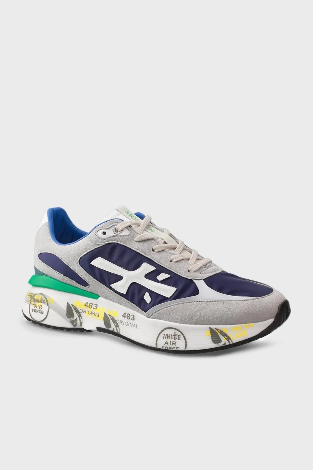 Premiata Logolu Sneaker Erkek Ayakkabı MOE RUN 6334 LACİVERT-VİZON - 3