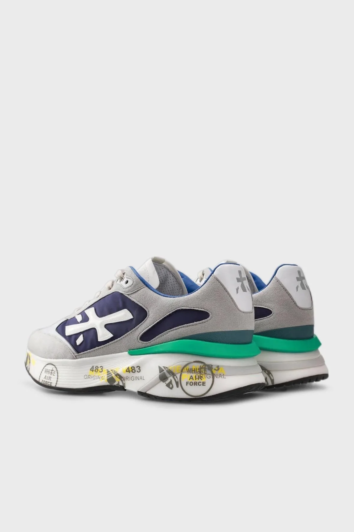 Premiata Logolu Sneaker Erkek Ayakkabı MOE RUN 6334 LACİVERT-VİZON - 4