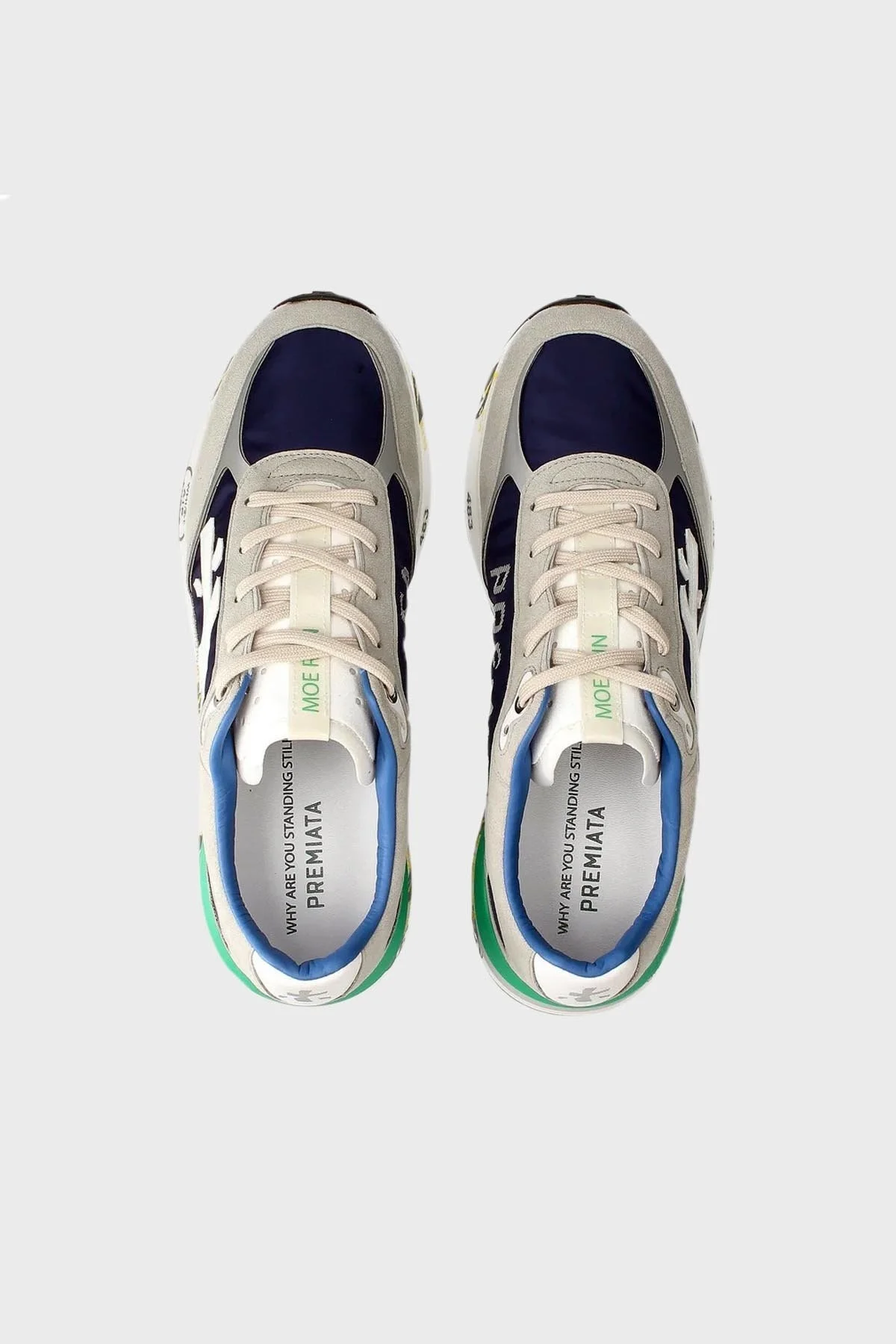 Premiata Logolu Sneaker Erkek Ayakkabı MOE RUN 6334 LACİVERT-VİZON - 9