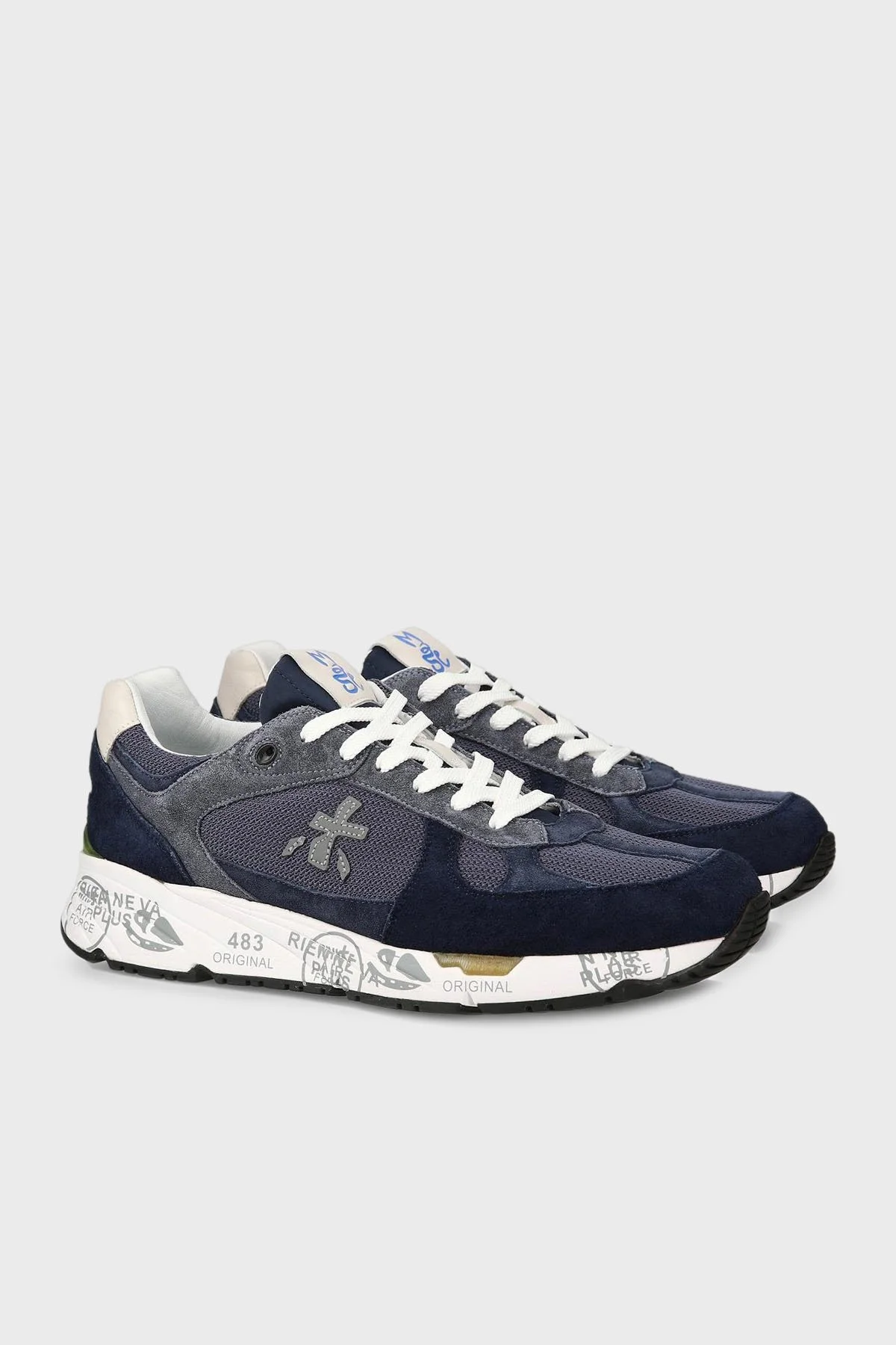 Premiata Logolu Süet Detaylı Logolu Sneaker Erkek Ayakkabı MASE 6626 LACİVERT - 9