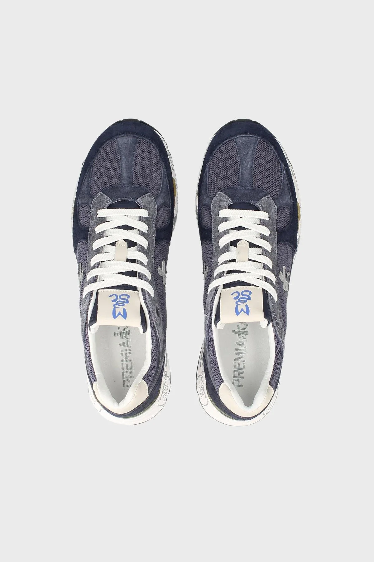 Premiata Logolu Süet Detaylı Logolu Sneaker Erkek Ayakkabı MASE 6626 LACİVERT - 10