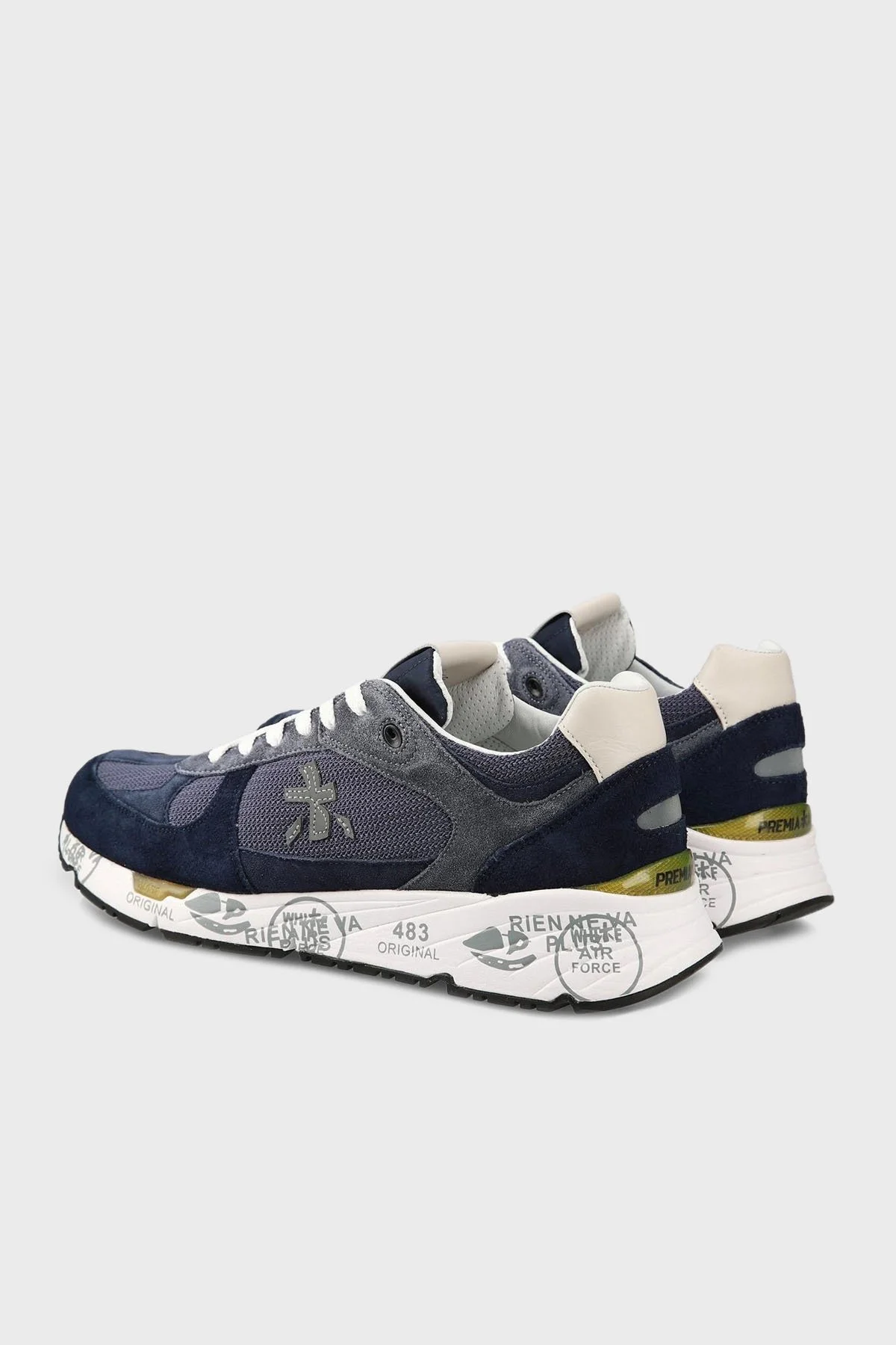 Premiata Logolu Süet Detaylı Logolu Sneaker Erkek Ayakkabı MASE 6626 LACİVERT - 12