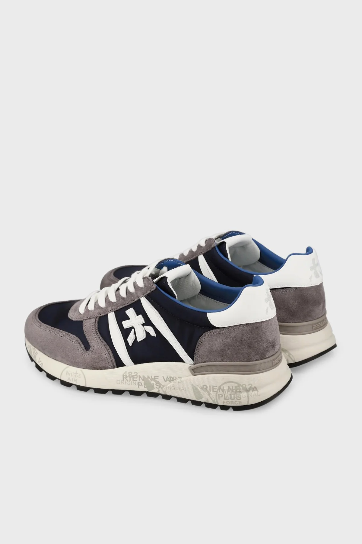 Premiata Logolu Süet Detaylı Sneaker Erkek Ayakkabı LANDER 7203 LACİVERT-GRİ - 5