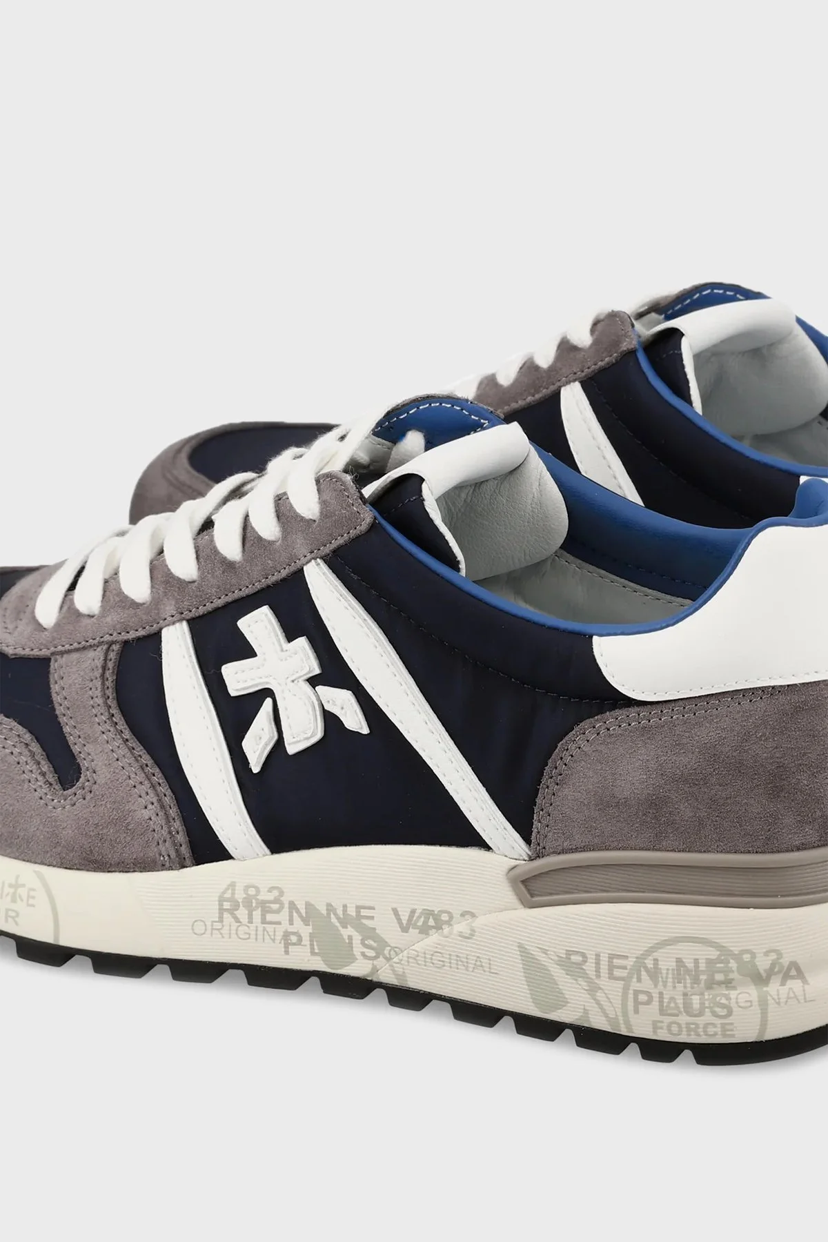 Premiata Logolu Süet Detaylı Sneaker Erkek Ayakkabı LANDER 7203 LACİVERT-GRİ - 6