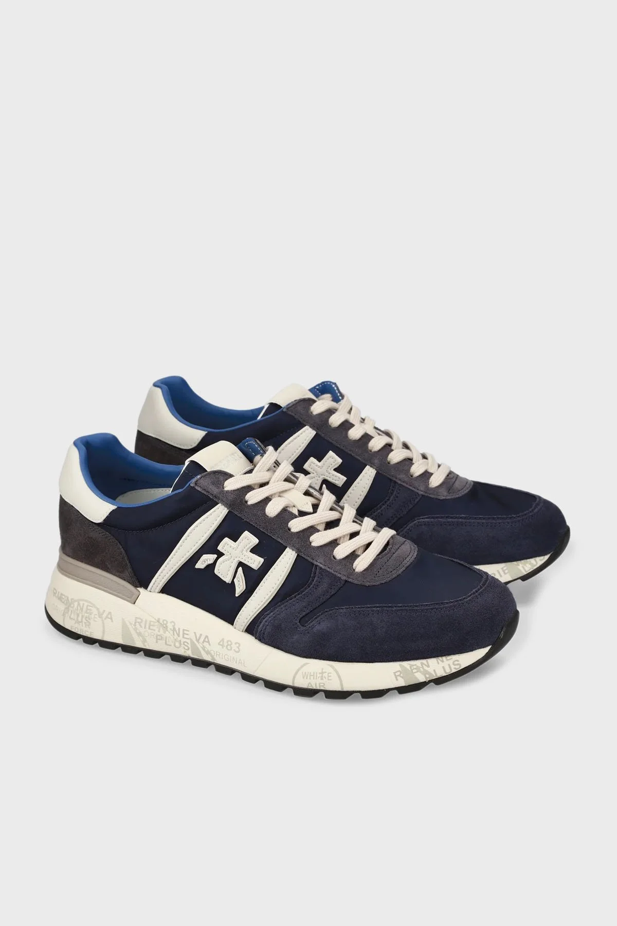 Premiata Logolu Süet Detaylı Sneaker Erkek Ayakkabı LANDER 7204 LACİVERT - 9