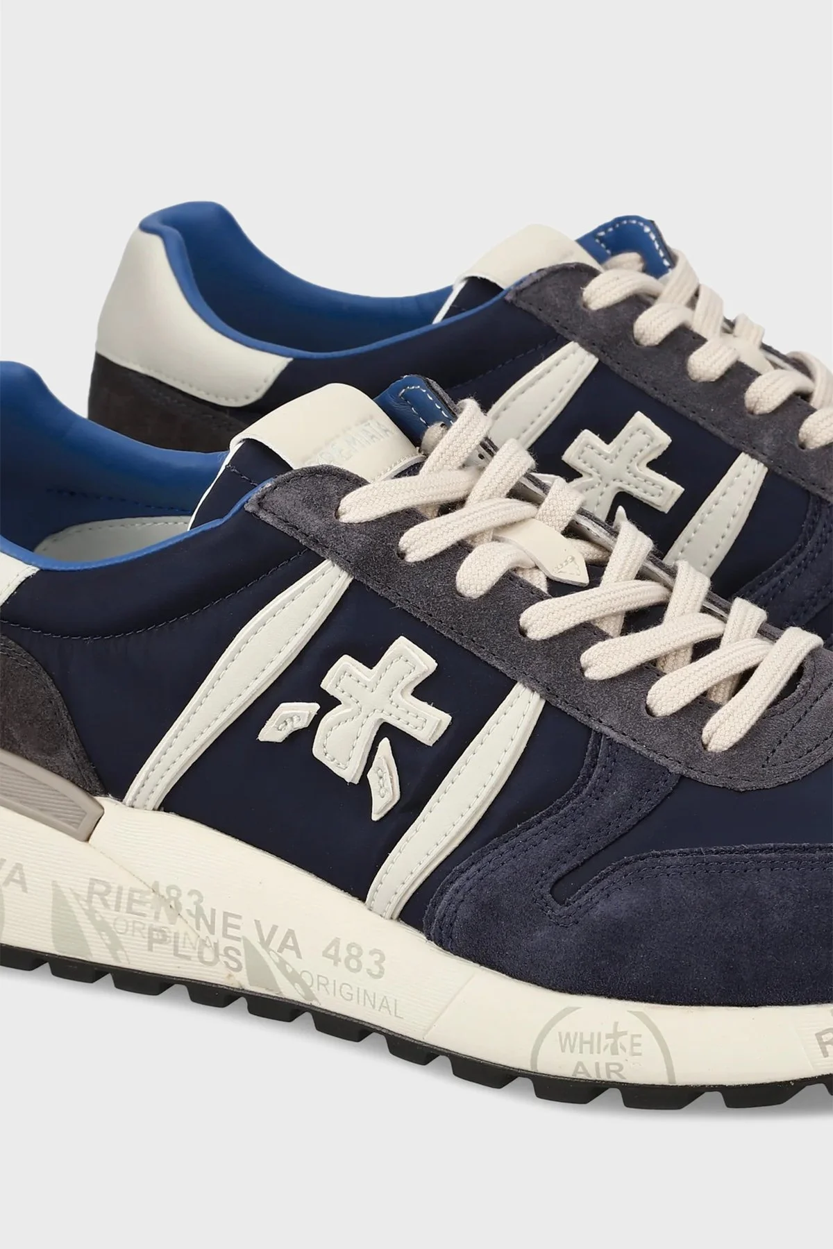 Premiata Logolu Süet Detaylı Sneaker Erkek Ayakkabı LANDER 7204 LACİVERT - 12