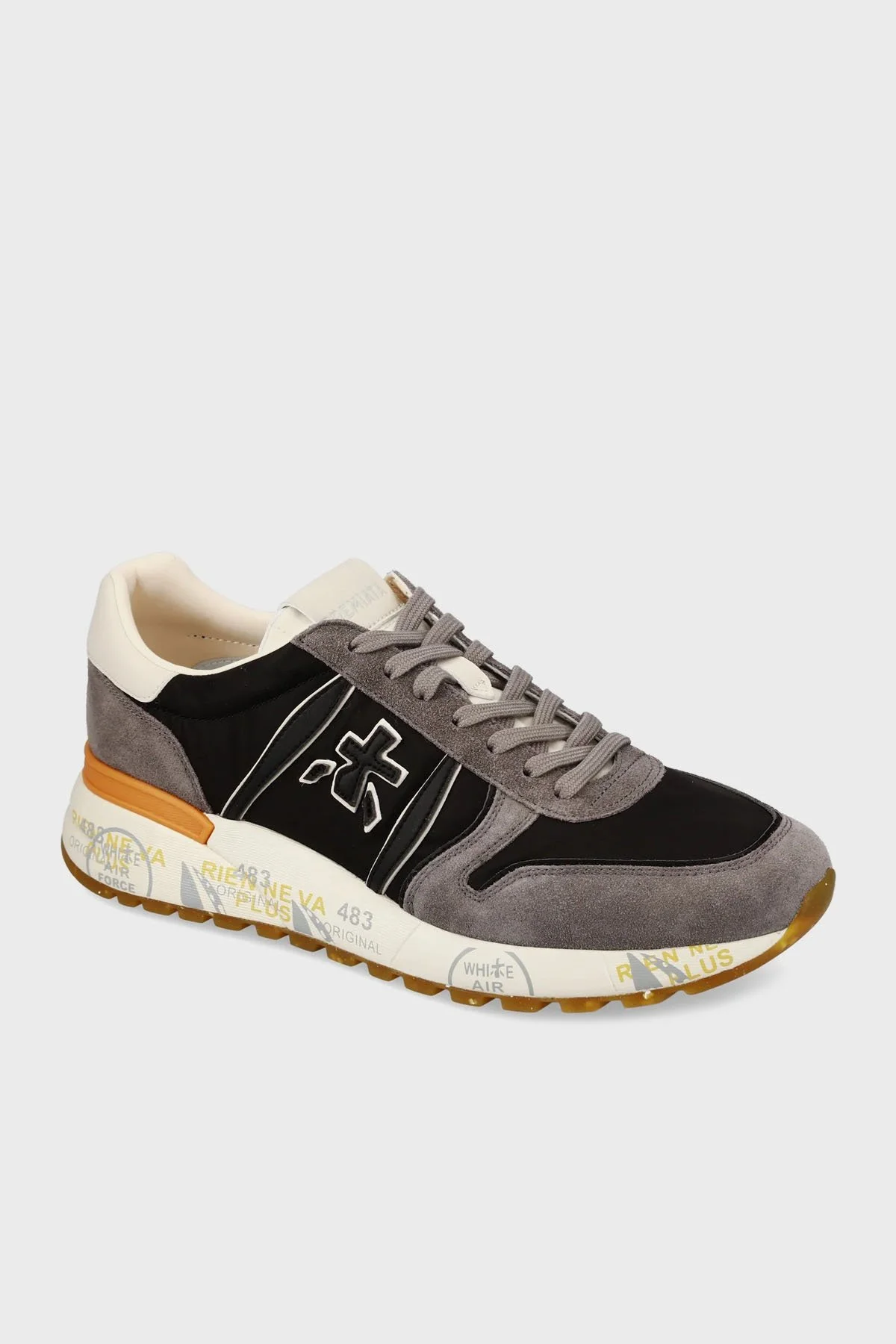 Premiata Logolu Süet Detaylı Sneaker Erkek Ayakkabı LANDER 7207 SİYAH-GRİ - 10