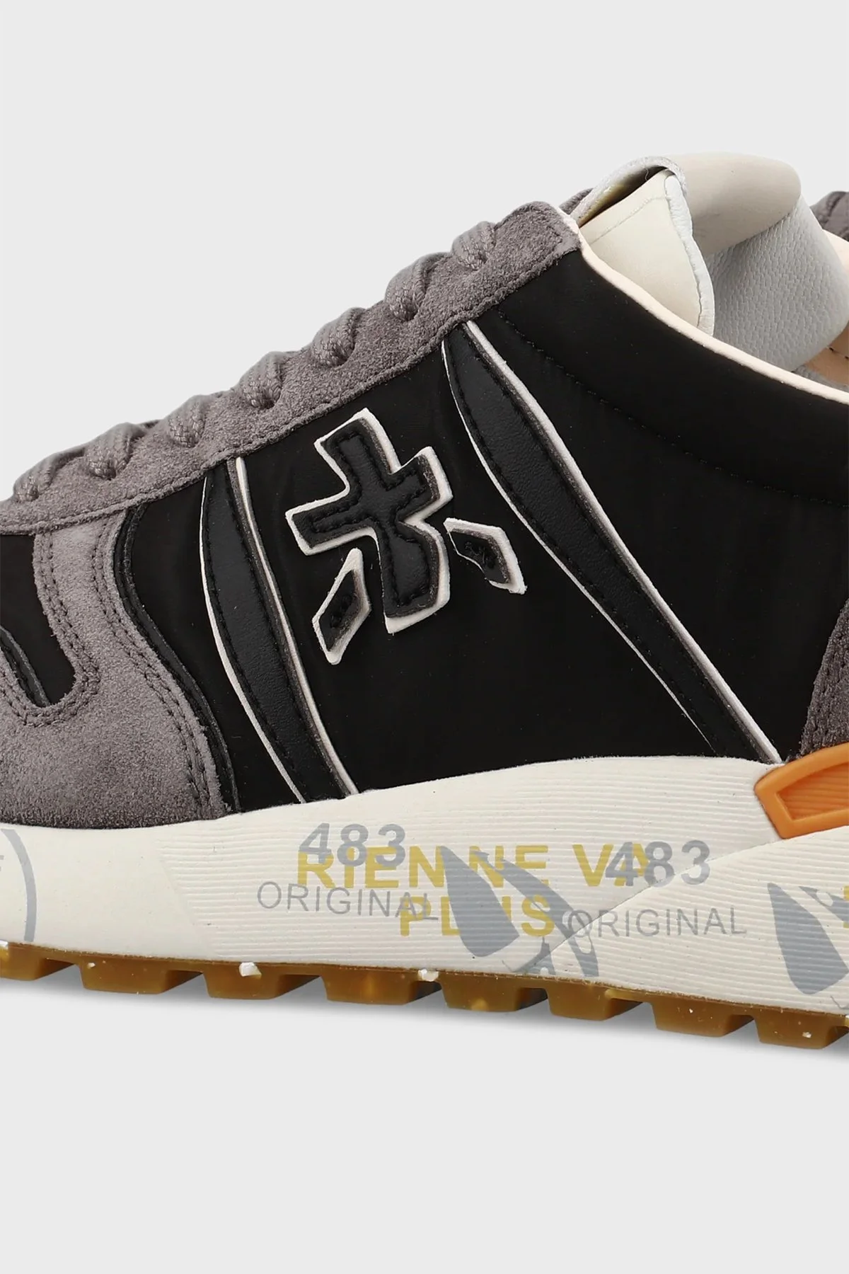 Premiata Logolu Süet Detaylı Sneaker Erkek Ayakkabı LANDER 7207 SİYAH-GRİ - 12