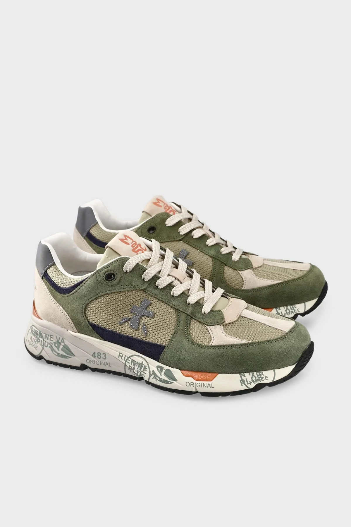 Premiata Logolu Süet Detaylı Sneaker Erkek Ayakkabı MASE 7295 HAKİ - 9