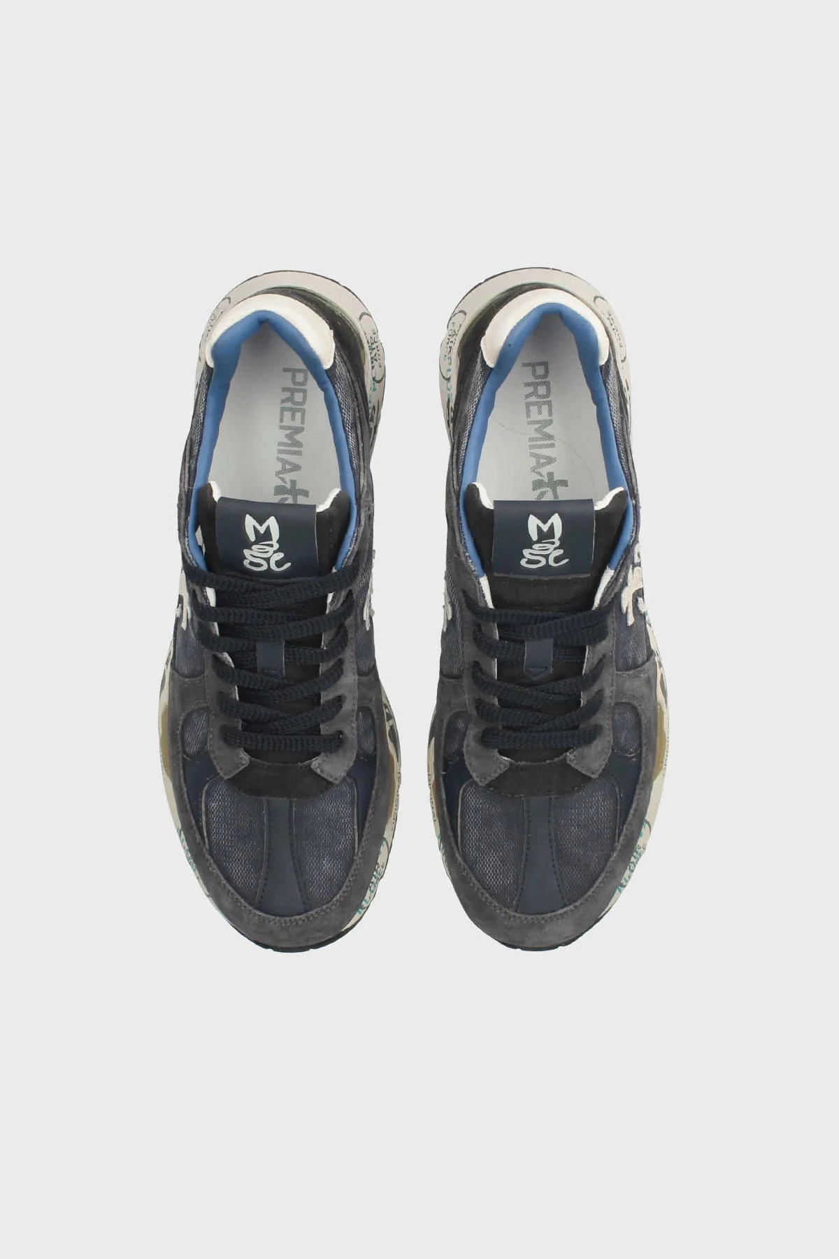 Premiata Logolu Süet Detaylı Sneaker Erkek Ayakkabı MASE 7819 ANTRASİT - 3