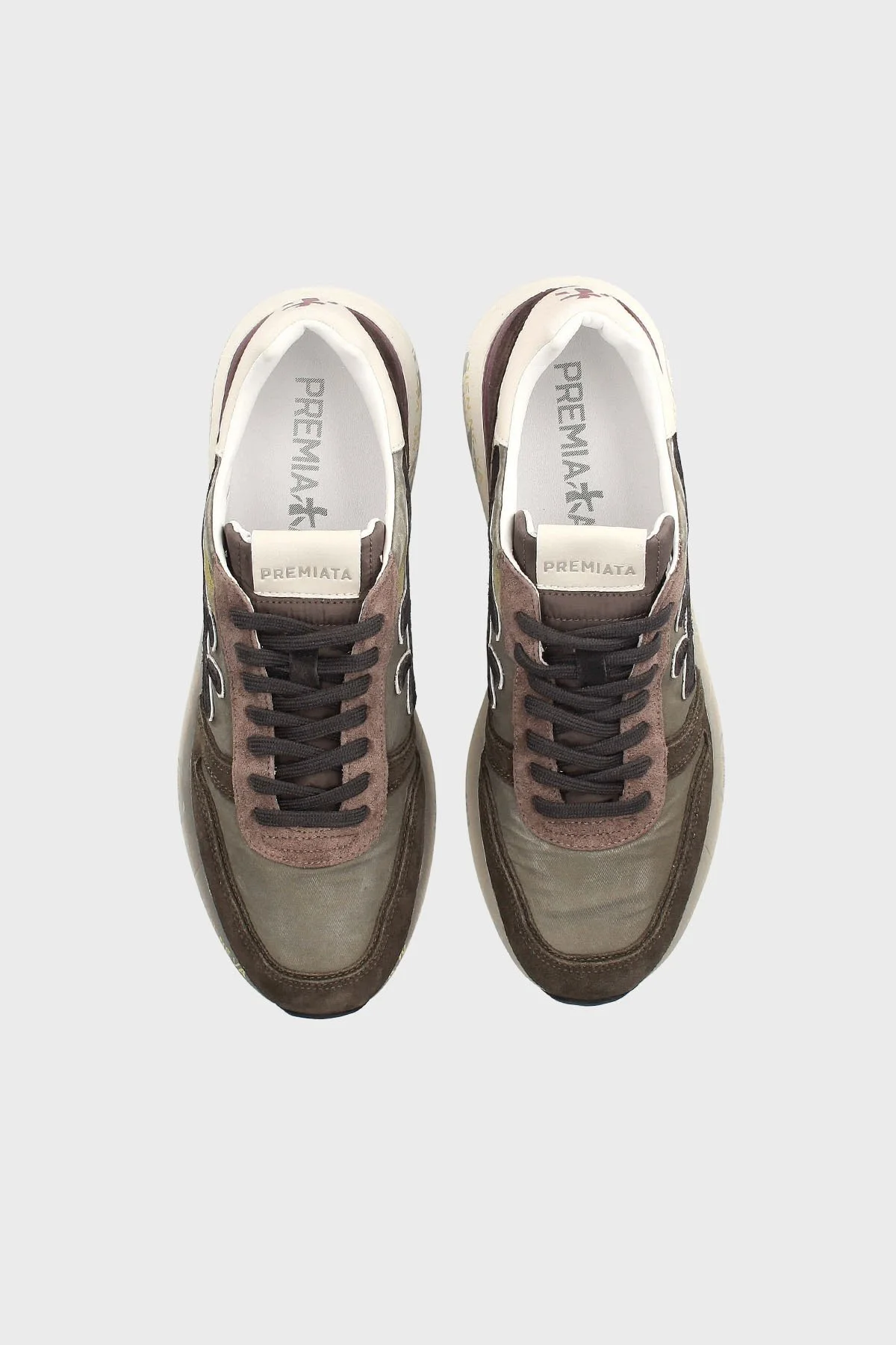 Premiata Logolu Süet Detaylı Sneaker Erkek Ayakkabı MICK 7717 HAKİ - 3