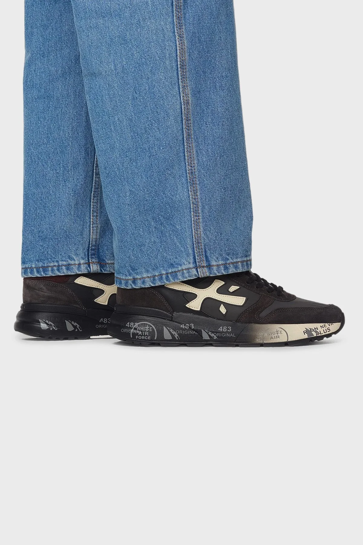 Premiata Logolu Süet Detaylı Sneaker Erkek Ayakkabı MICK 7719 ANTRASİT - 2