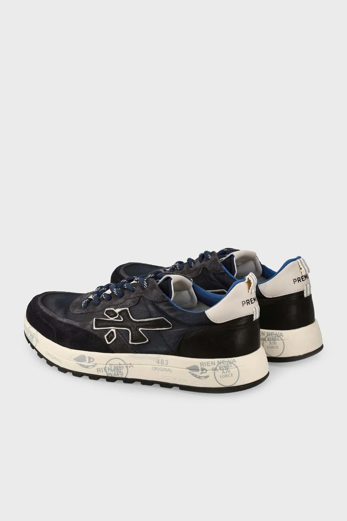 Premiata Logolu Süet Detaylı Sneaker Erkek Ayakkabı NOUS 7726 SİYAH-ANTRASİT - 4