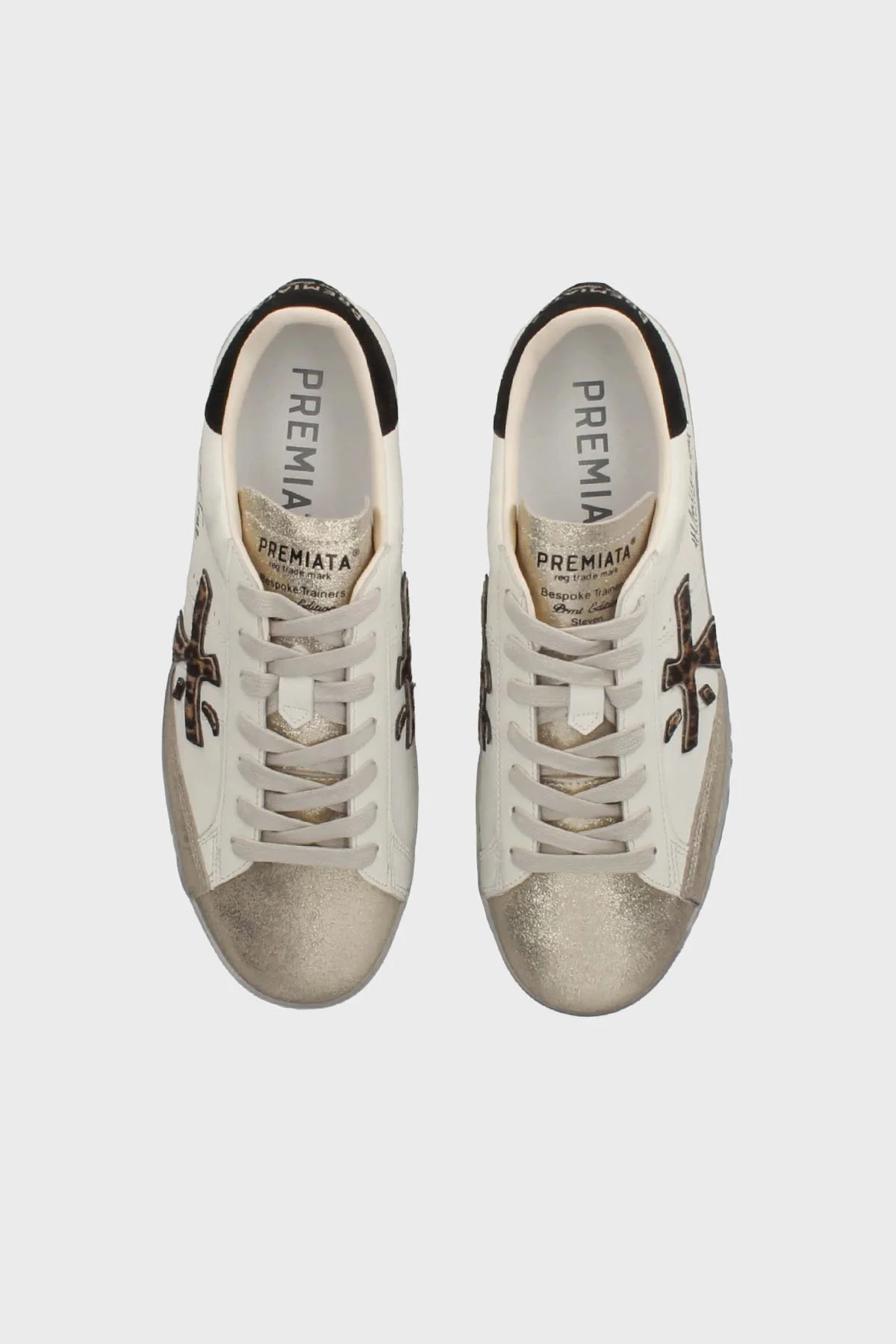 Premiata Sim Detaylı Logolu Deri Sneaker Bayan Ayakkabı STEVEND 7605 BEYAZ-GÜMÜŞ - 4