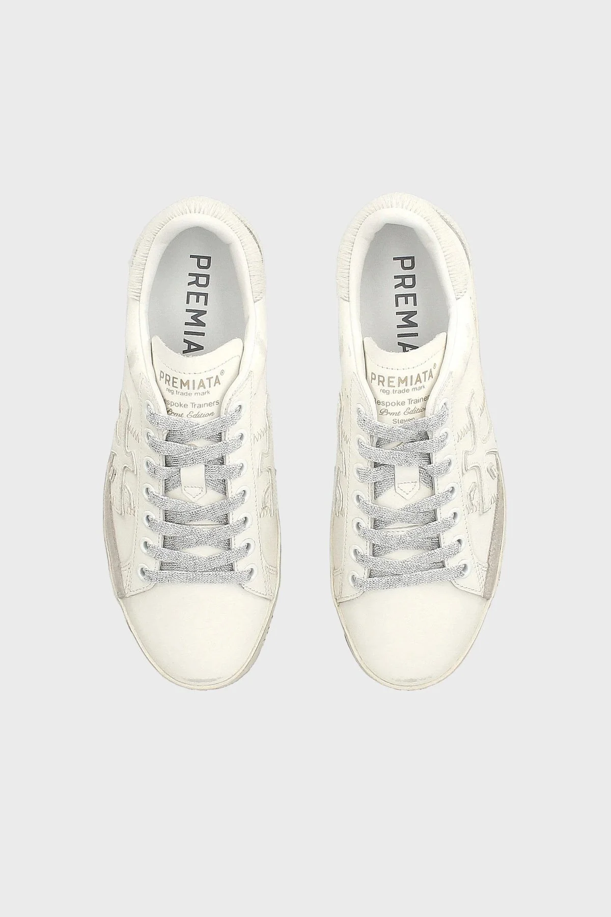 Premiata Simli Bağcık Detaylı Deri Logolu Sneaker Bayan Ayakkabı STEVEND 7608 EKRU - 5