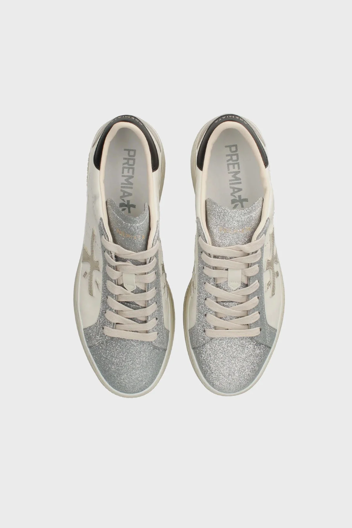 Premiata Simli Deri Karışımlı Sneaker Kadın Ayakkabı CLAUDIA 7756 BEYAZ - 4
